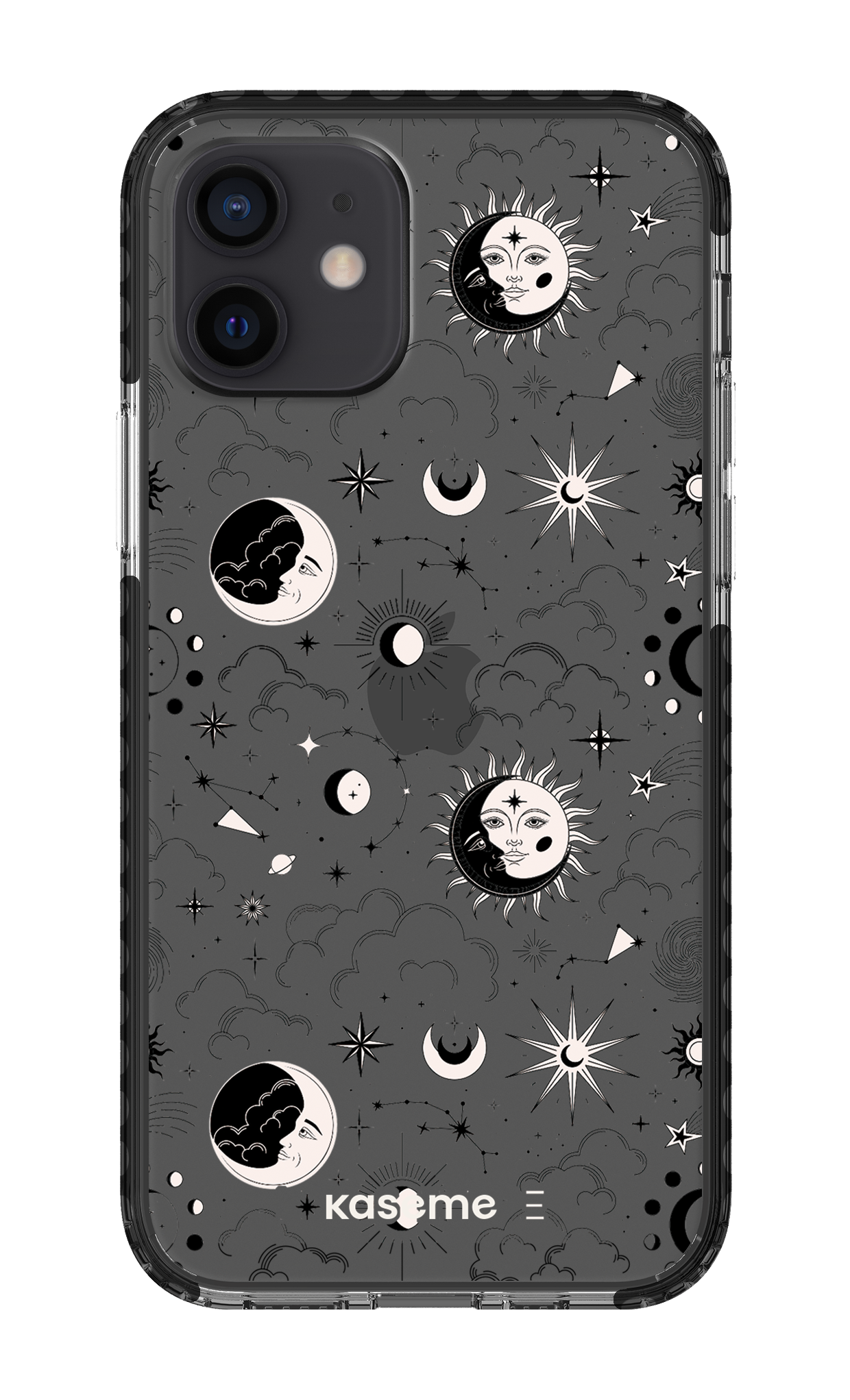 iPhone 12 Clear Case - Black Milky Way Black Clear Case -