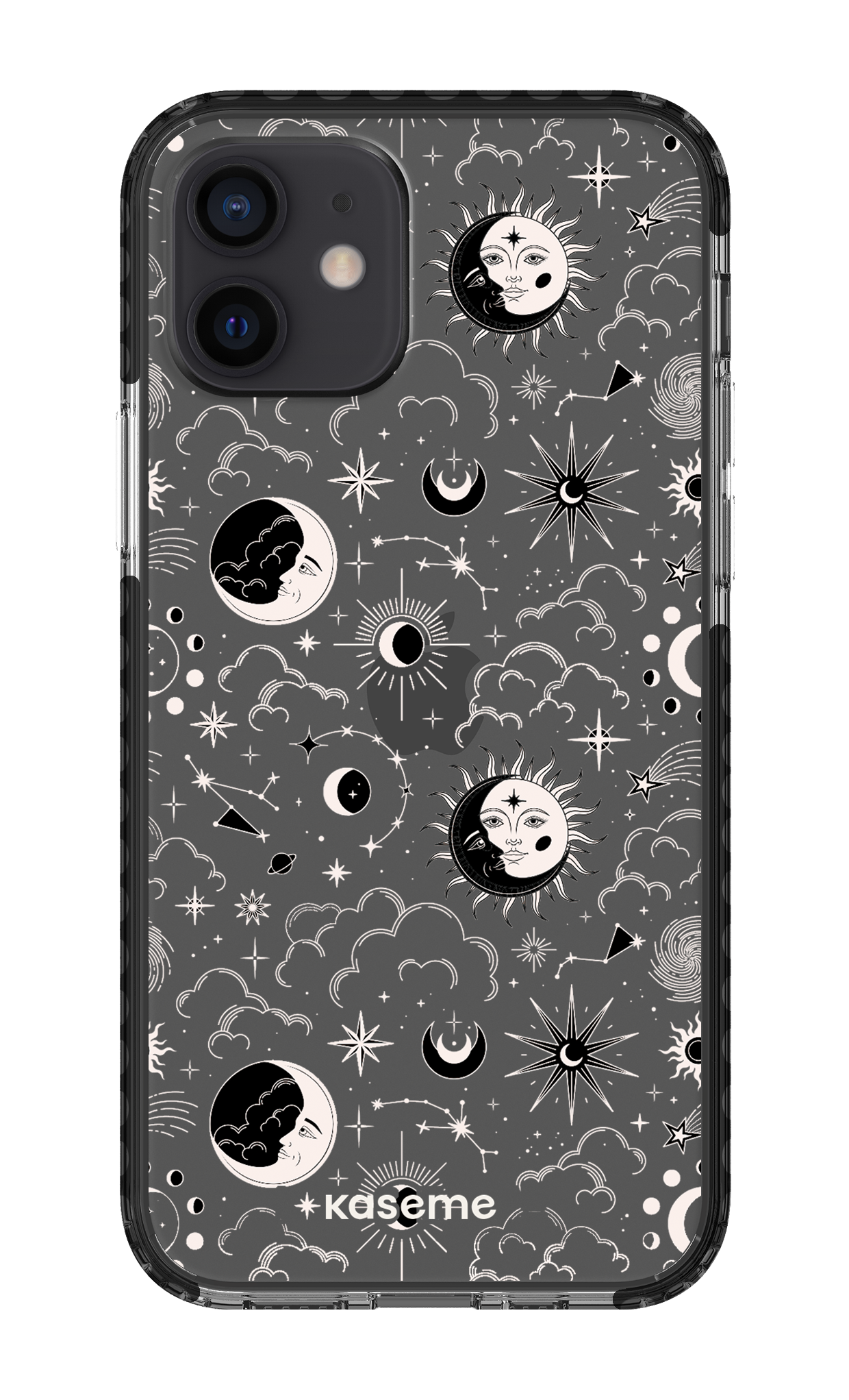 iPhone 12 Clear Case - Black Milky Way White Clear Case -
