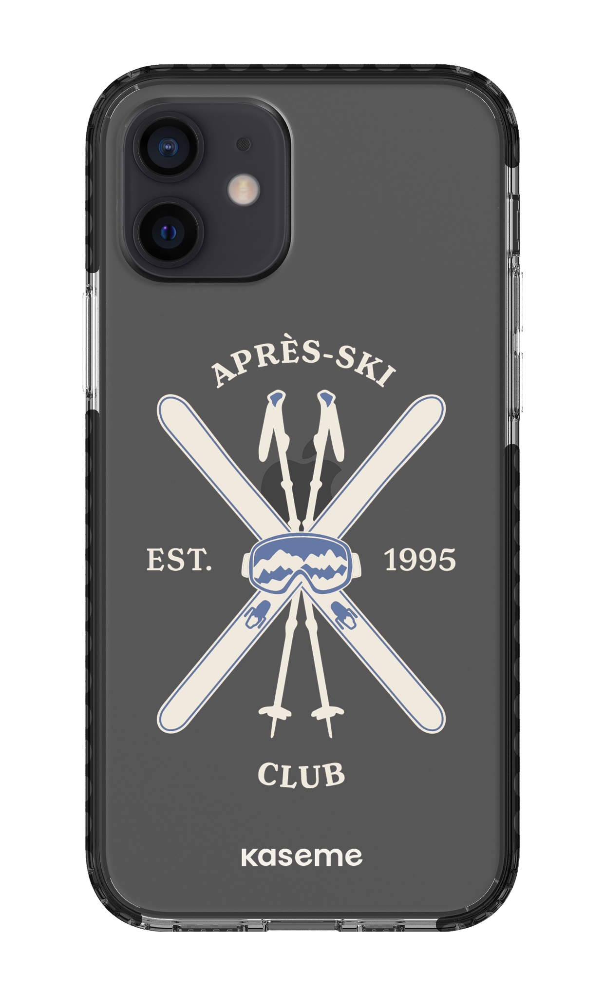 iPhone 12 Clear Case - Black Off-Track Clear Case -