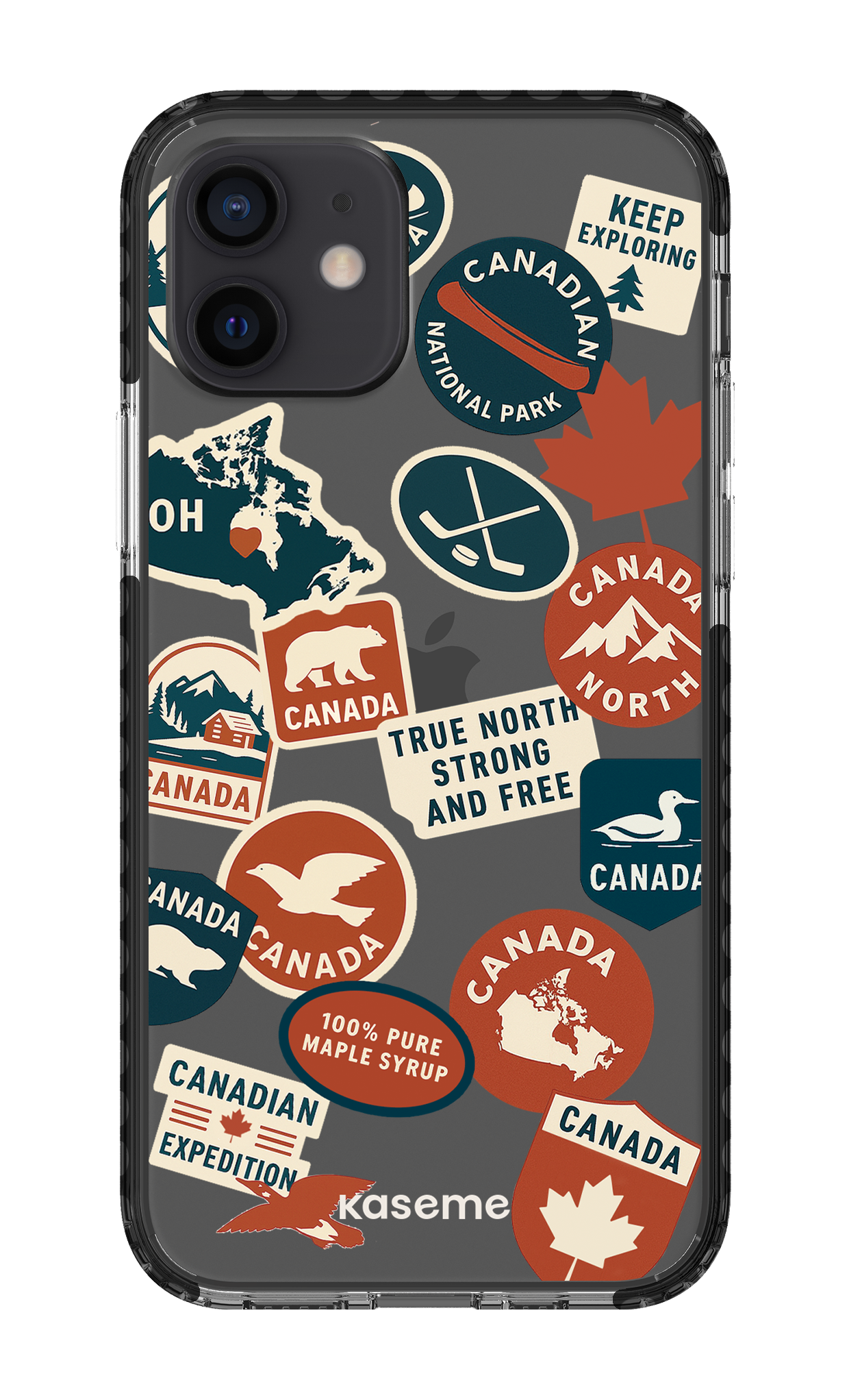 iPhone 12 Clear Case - Black Oh Maple -