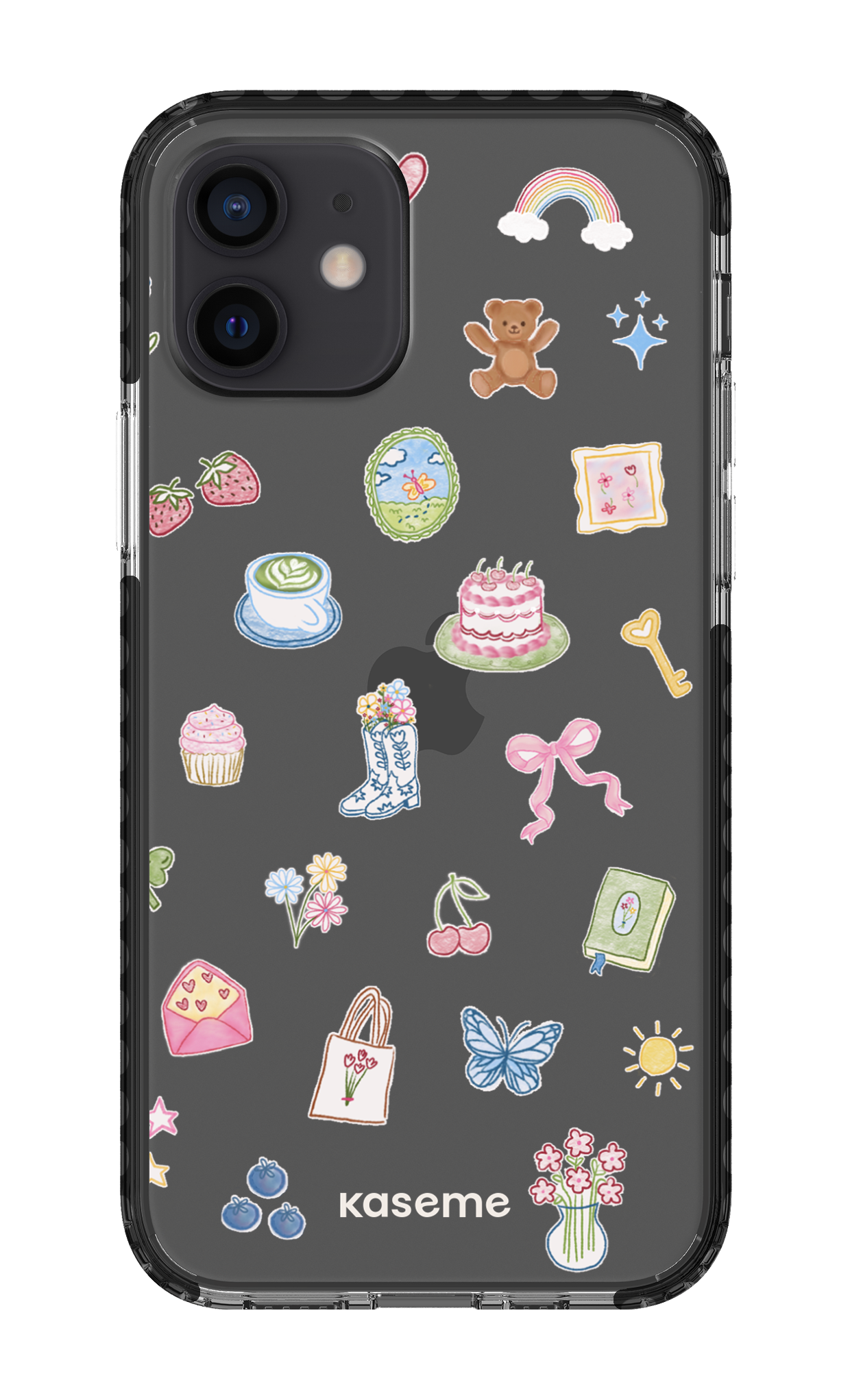 iPhone 12 Clear Case - Black Poetry Clear Case -