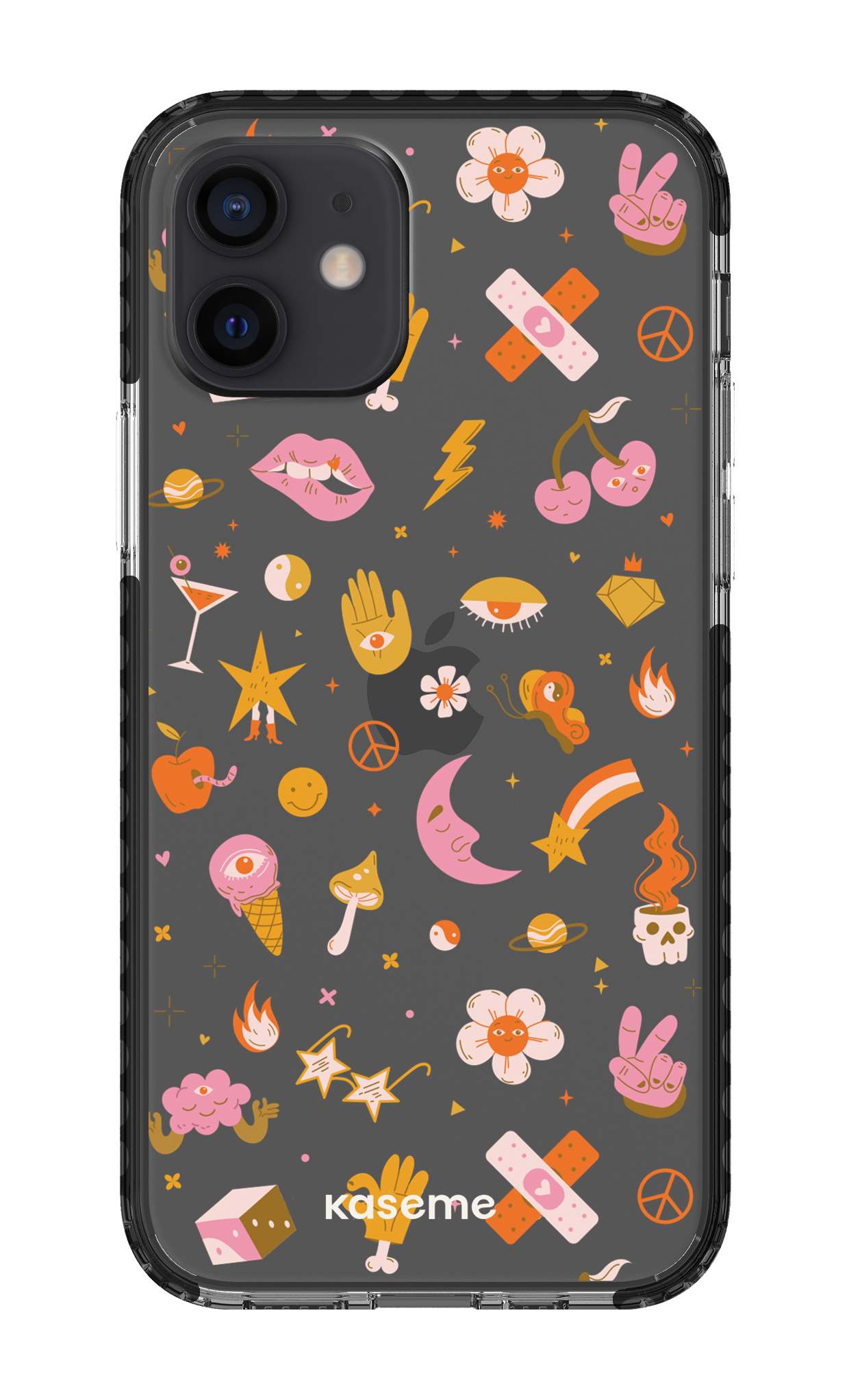 iPhone 12 Clear Case - Black Psycho Clear Case -