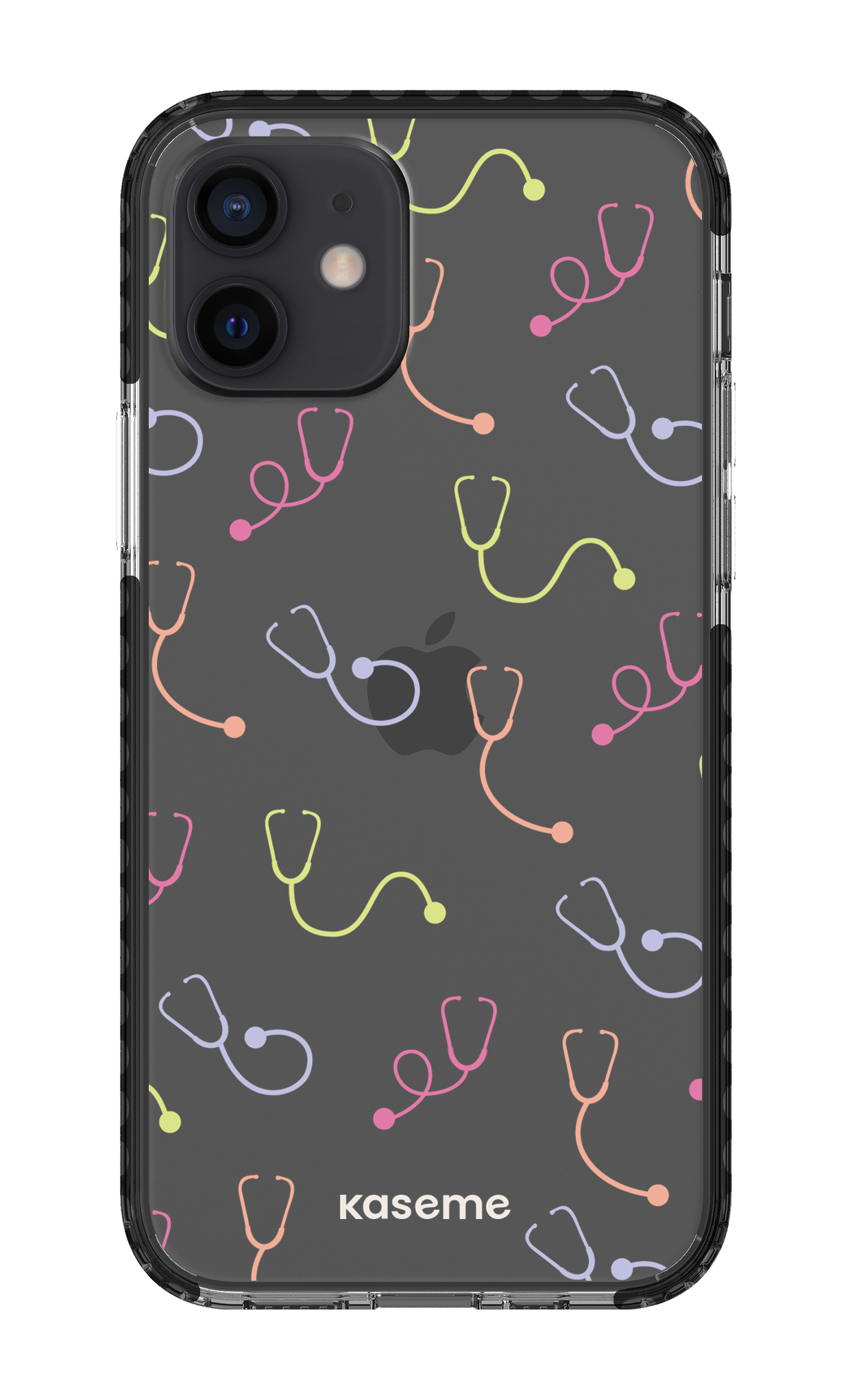 iPhone 12 Clear Case - Black Pulse Clear Case -