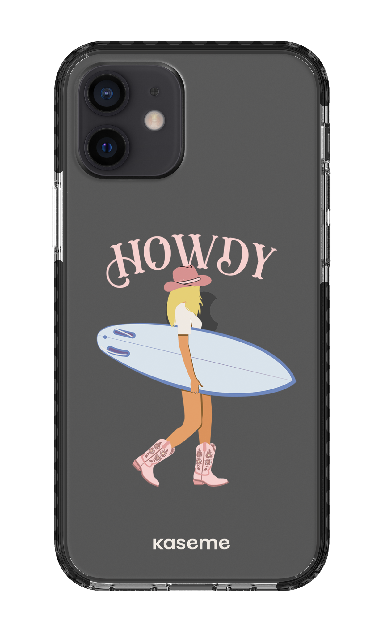 iPhone 12 Clear Case - Black Westsea Pink Clear Case -