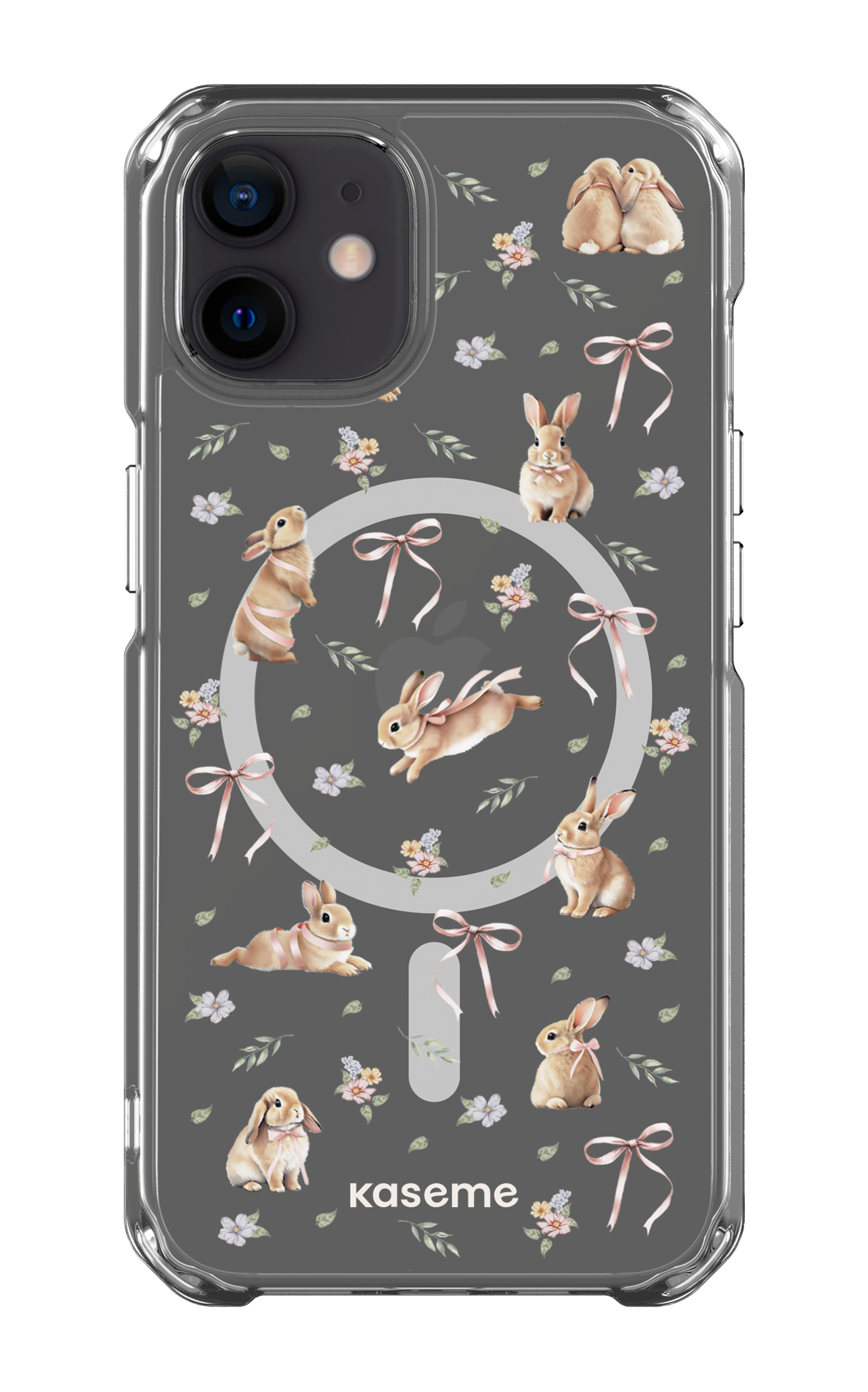 iPhone 12 Clear Case - Magsafe Bunny Bloom Clear Case -