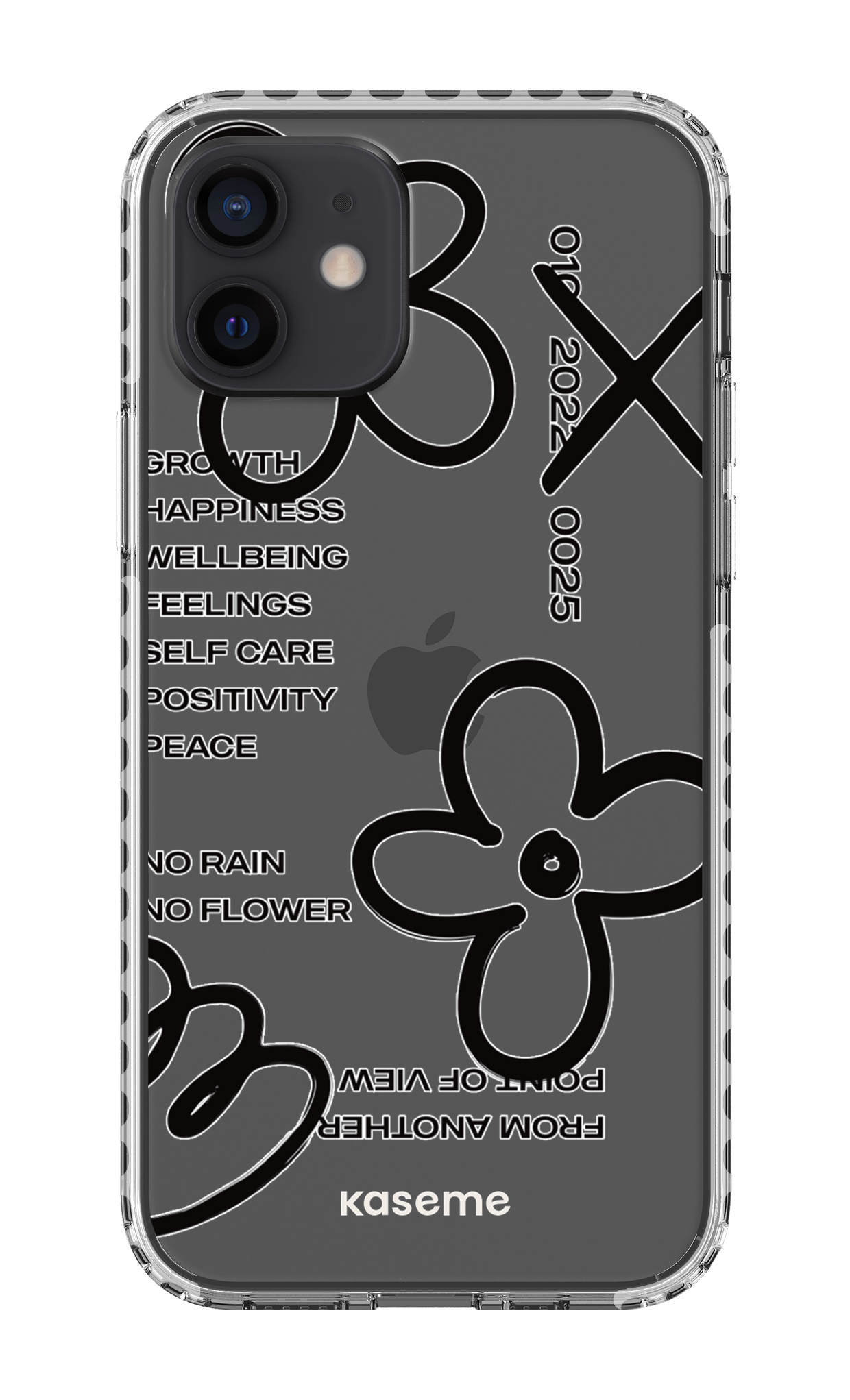 iPhone 12 Clear Case - White Feelings black Clear Case -