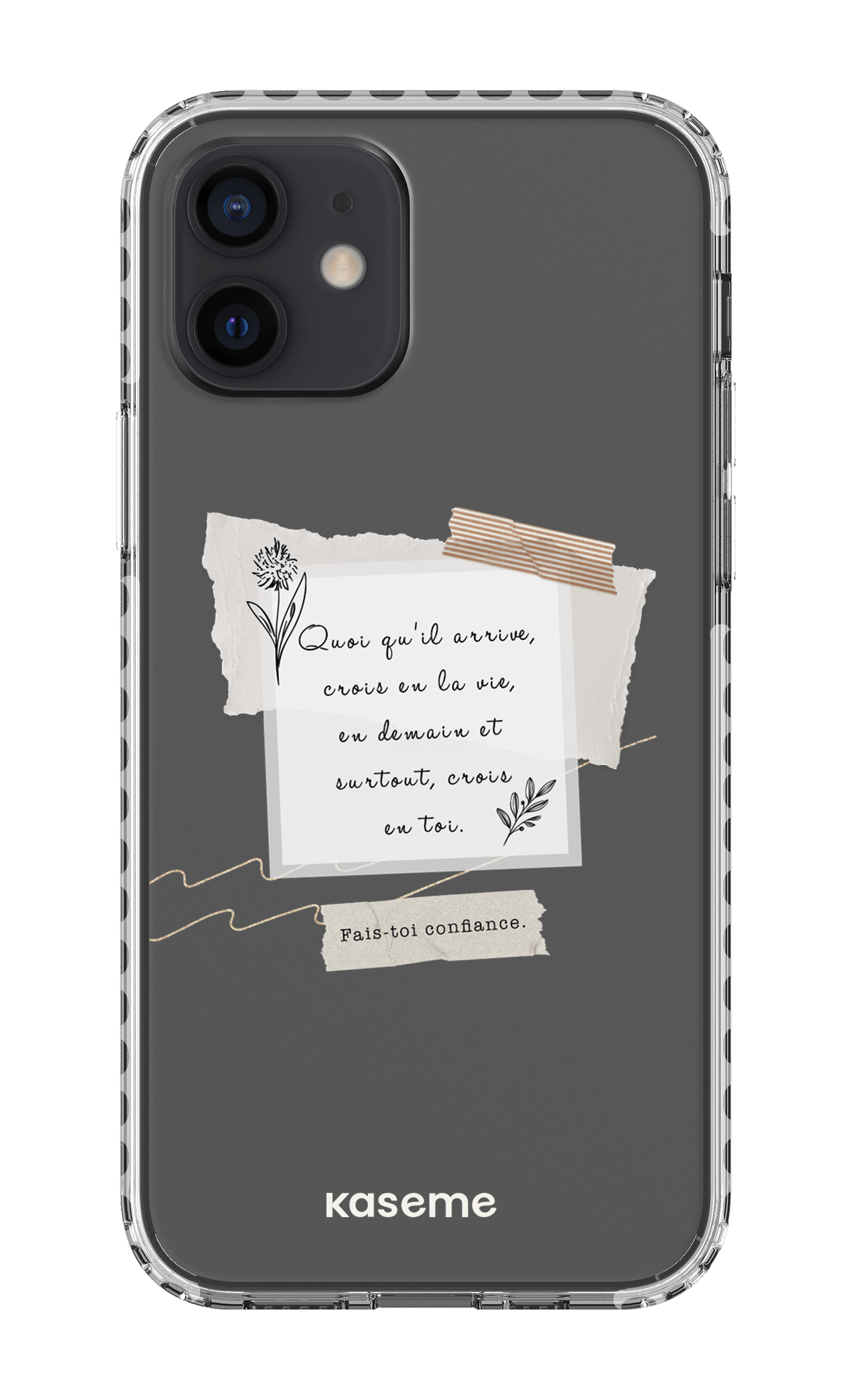 iPhone 12 Clear Case - White Foi Clear Case -