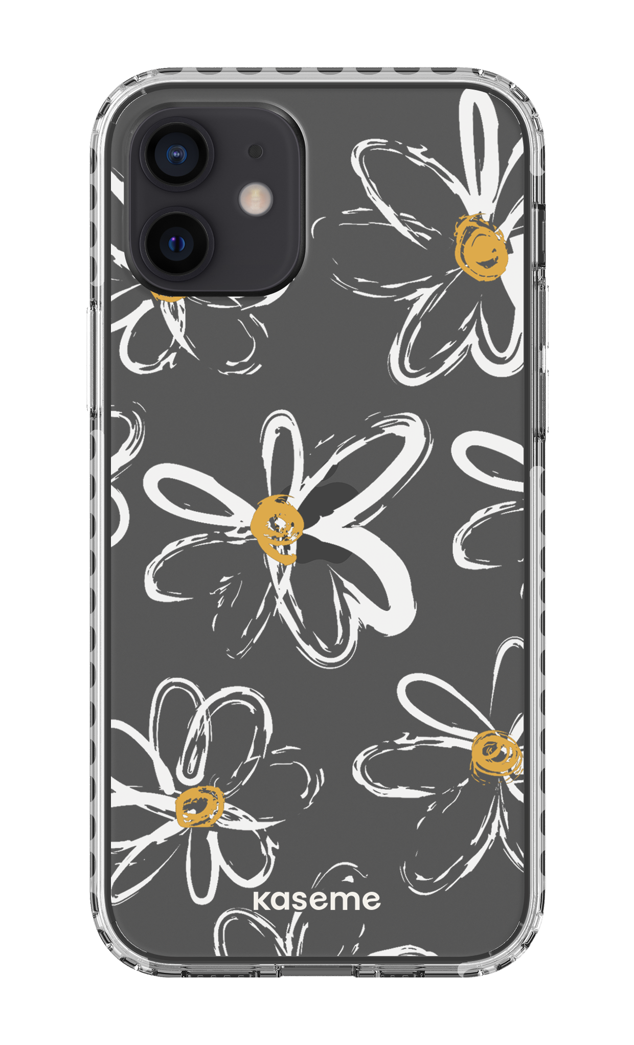iPhone 12 Clear Case - White Give me flowers Clear Case -