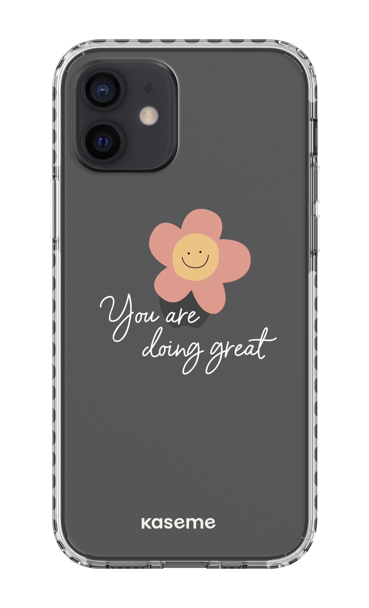 iPhone 12 Clear Case - White Keep going Clear Case -