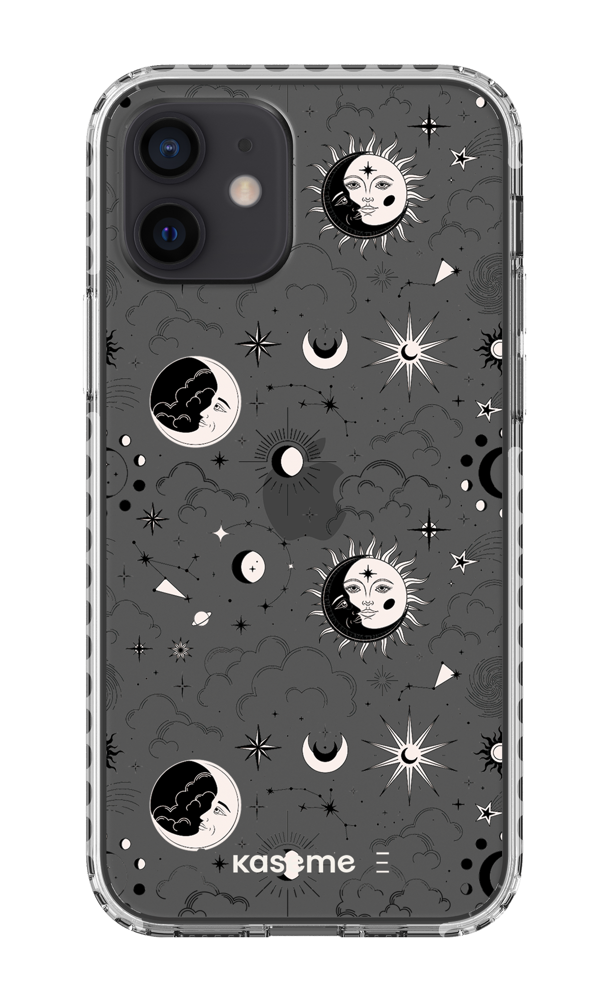 iPhone 12 Clear Case - White Milky Way Black Clear Case -