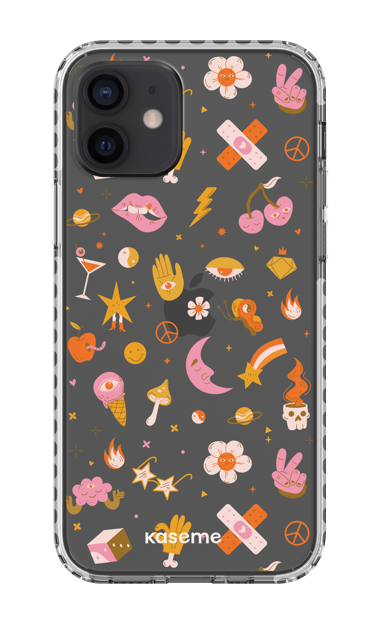 iPhone 12 Clear Case - White Psycho Clear Case -