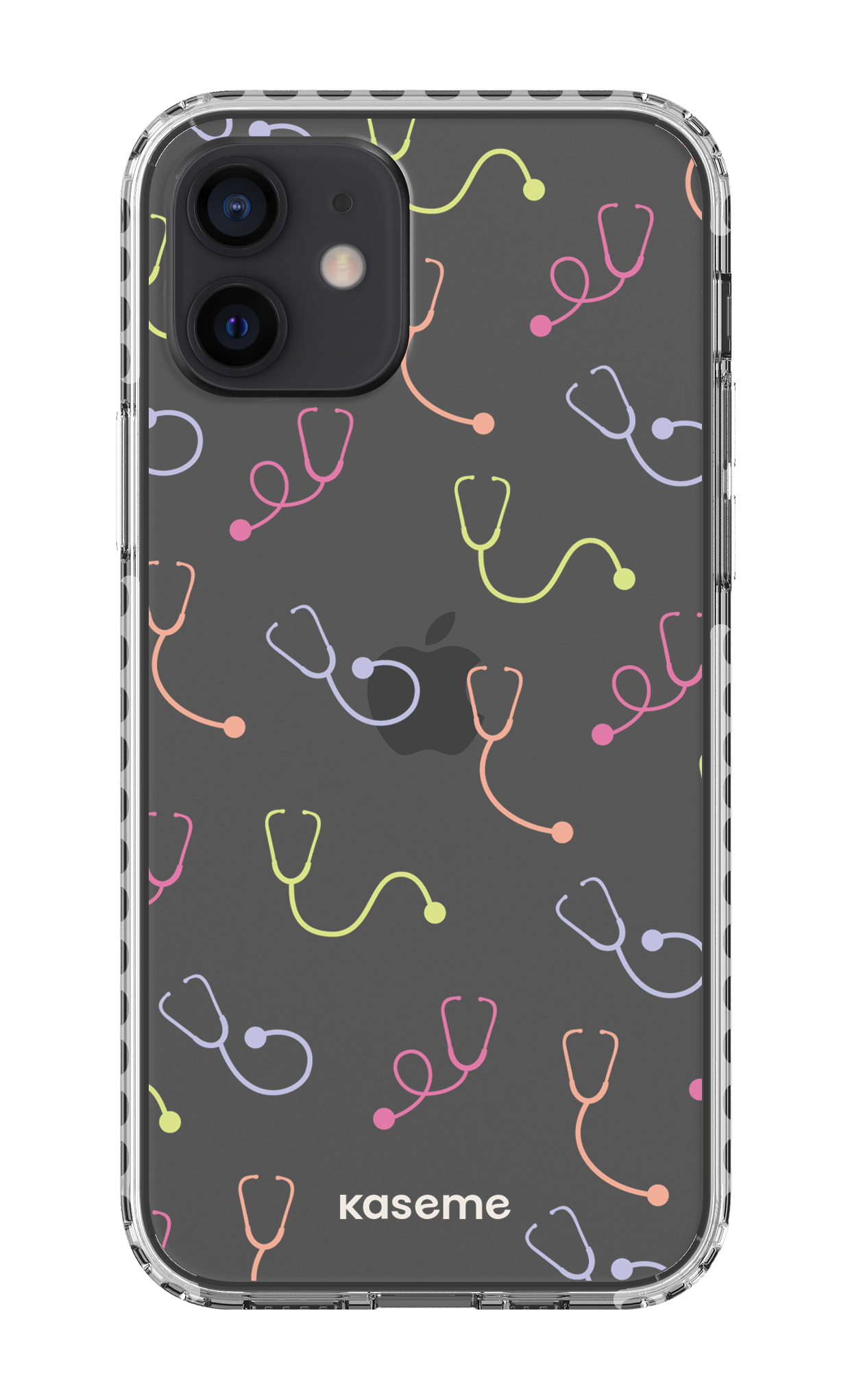 iPhone 12 Clear Case - White Pulse Clear Case -