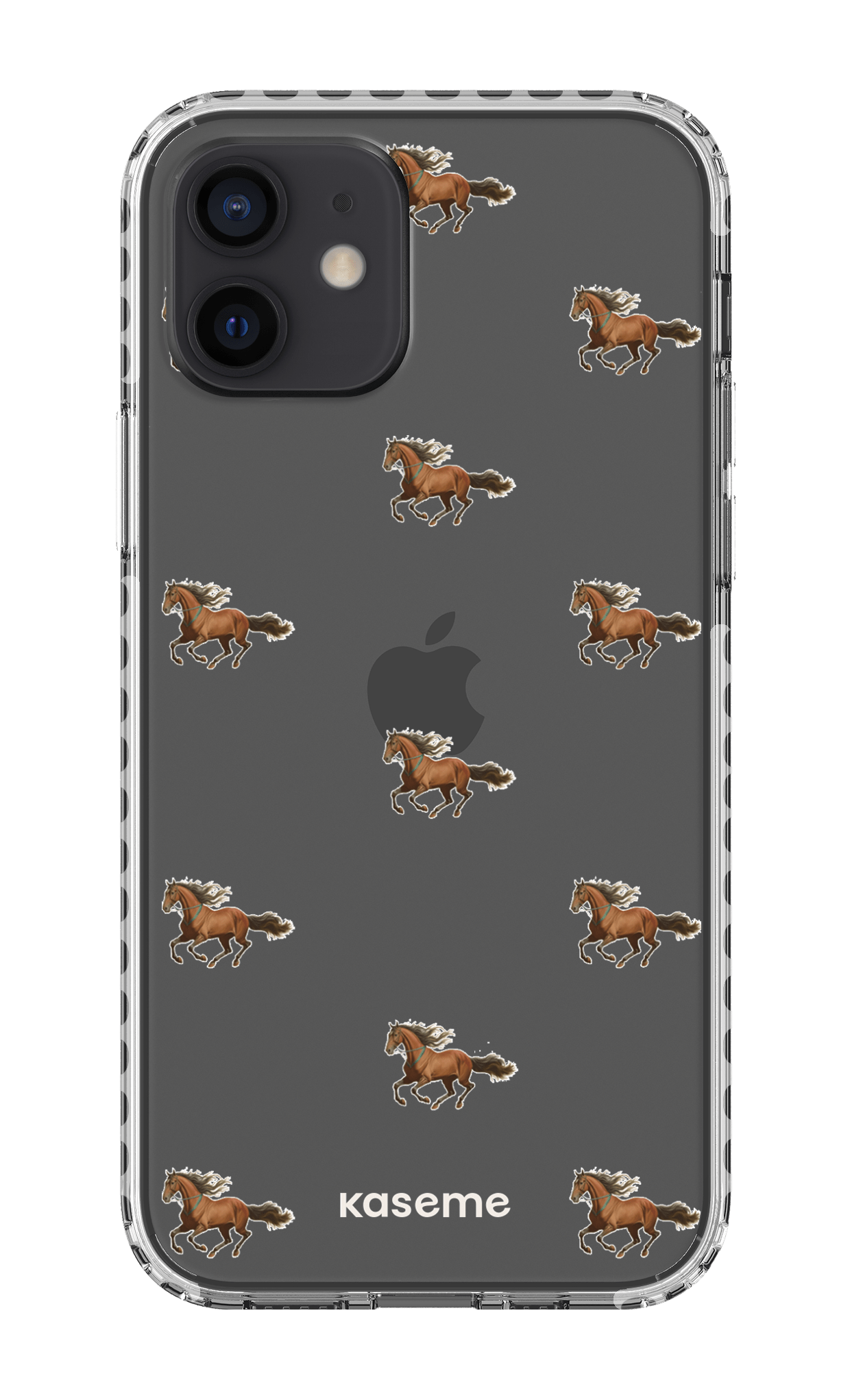 iPhone 12 Clear Case - White Saddle Clear Case -