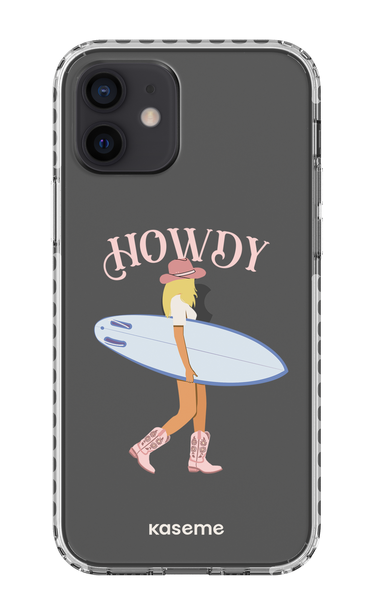 iPhone 12 Clear Case - White Westsea Pink Clear Case -