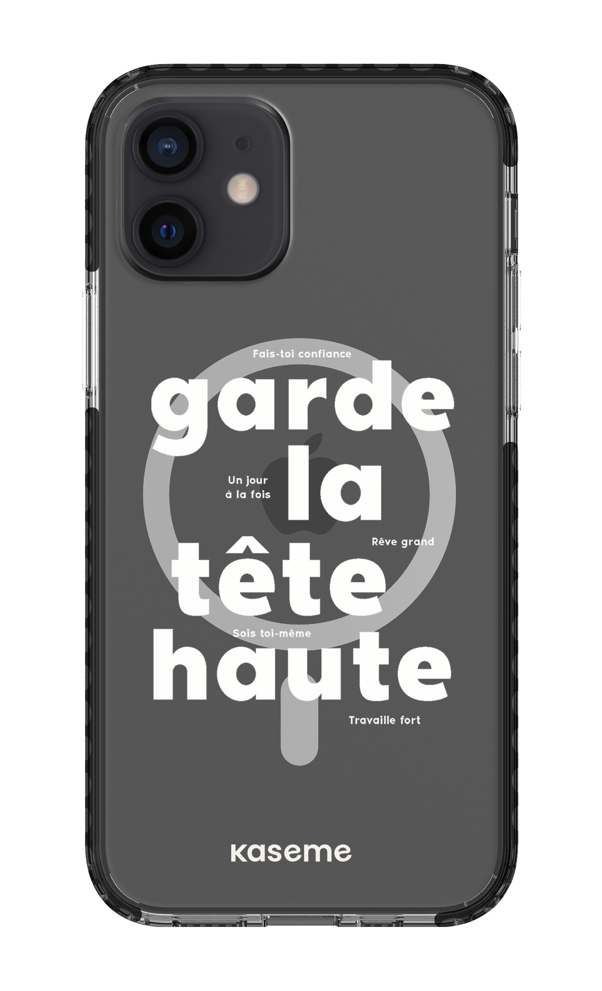 iPhone 12 Clear Case Magsafe - Black État d'esprit Clear Case -