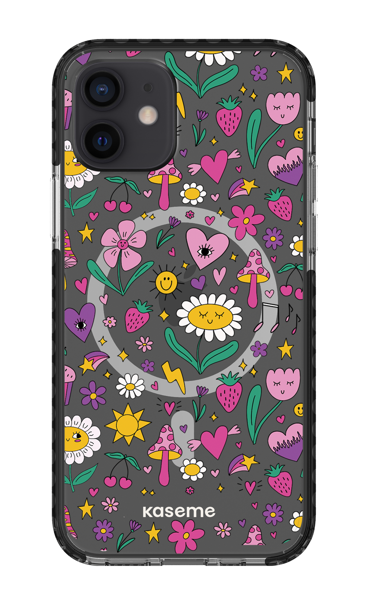 iPhone 12 Clear Case Magsafe - Black Hypnotize Clear Case -