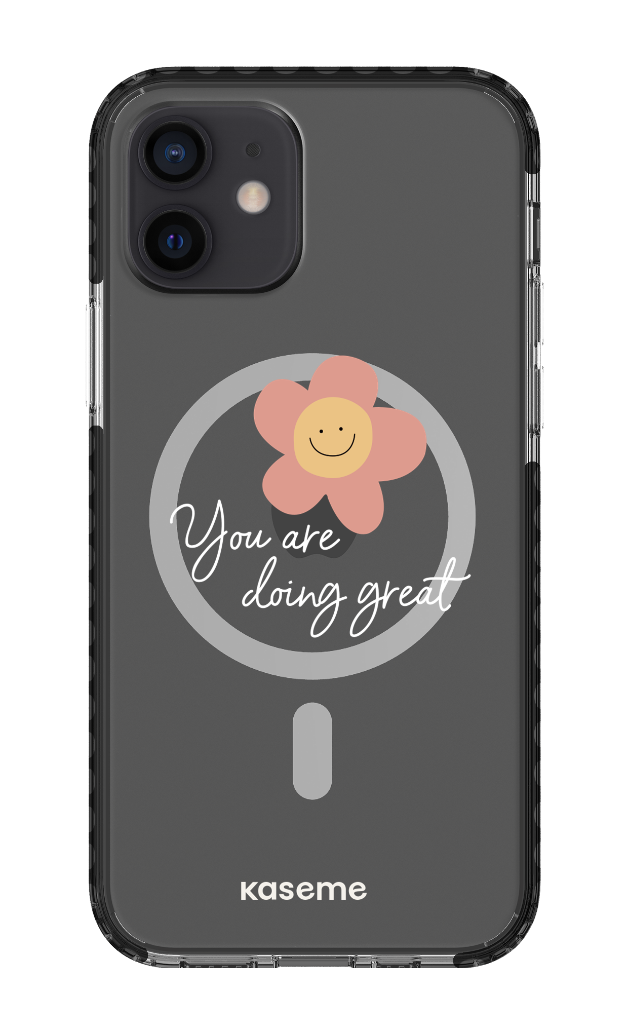 iPhone 12 Clear Case Magsafe - Black Keep going Clear Case -