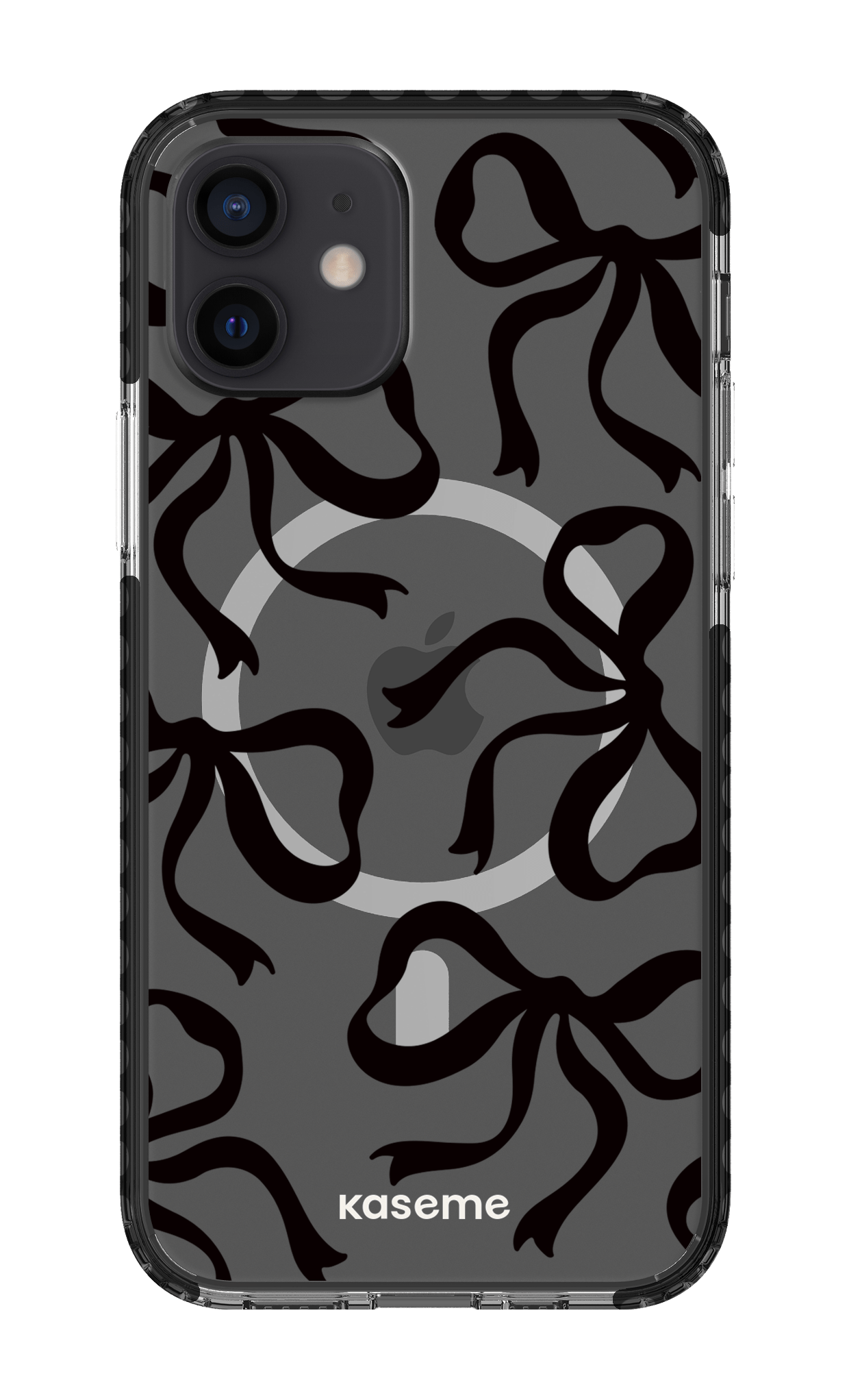 iPhone 12 Clear Case Magsafe - Black Lace Black Clear Case -