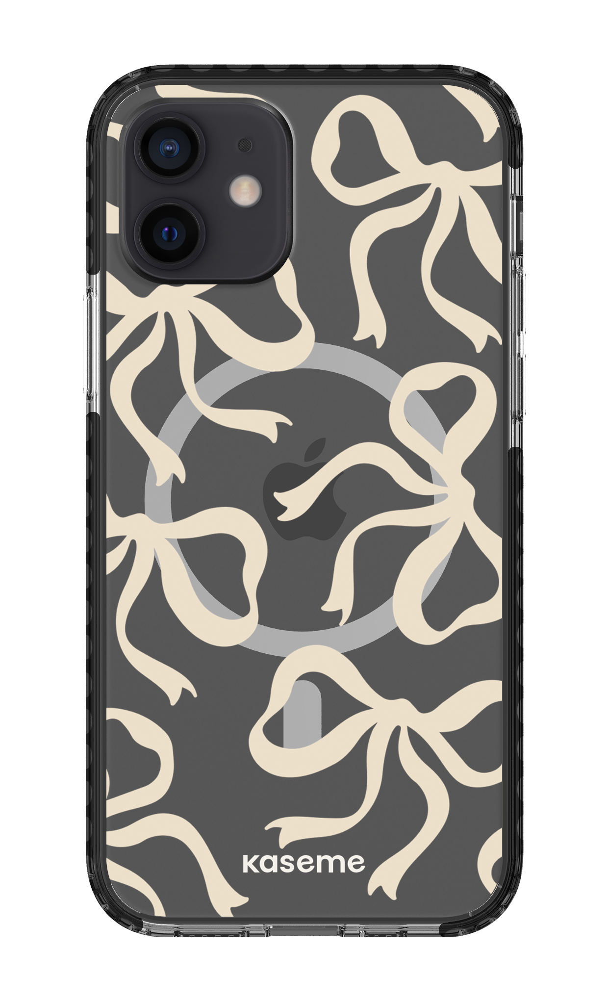 iPhone 12 Clear Case Magsafe - Black Lace Clear Case -