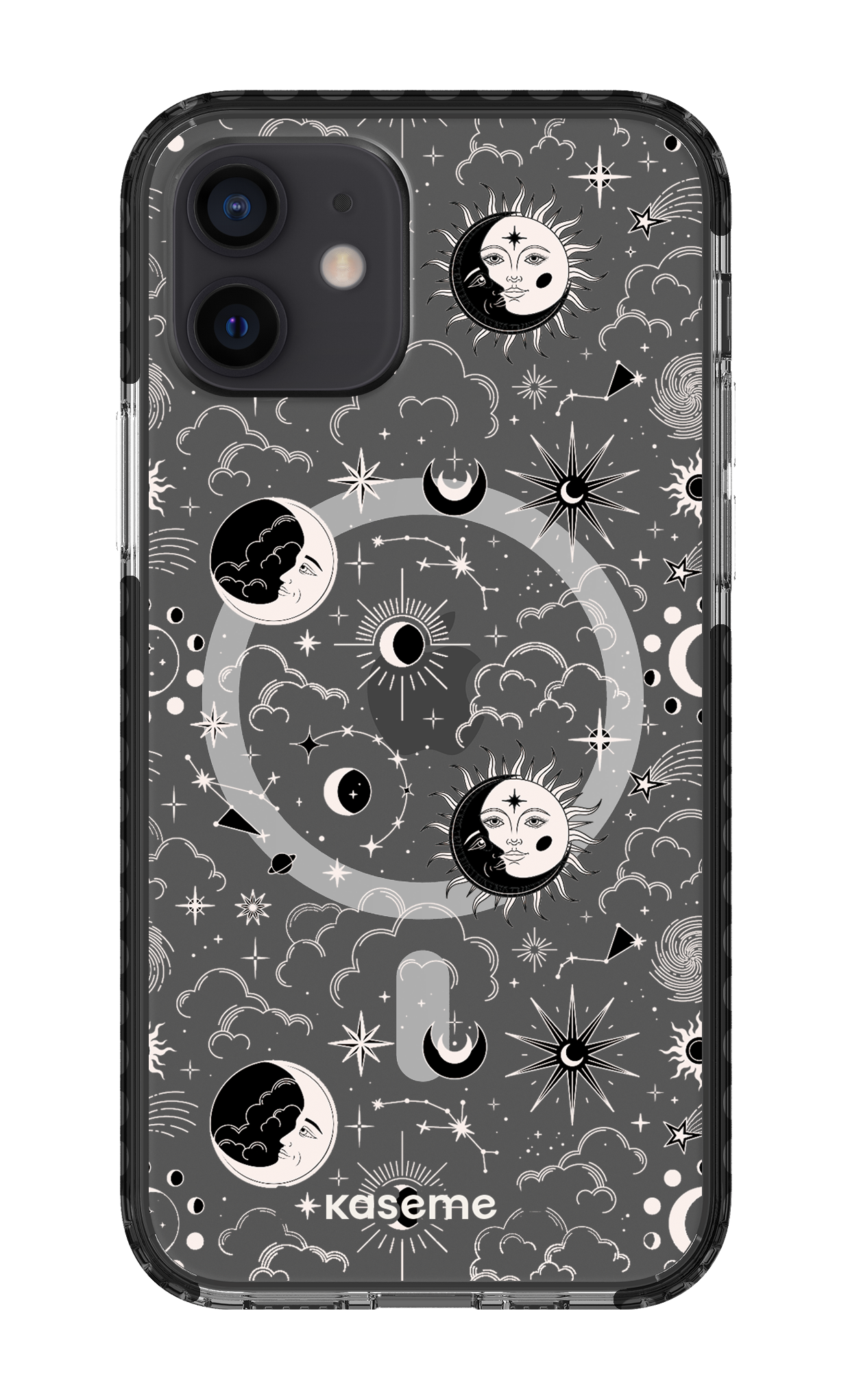 iPhone 12 Clear Case Magsafe - Black Milky Way White Clear Case -