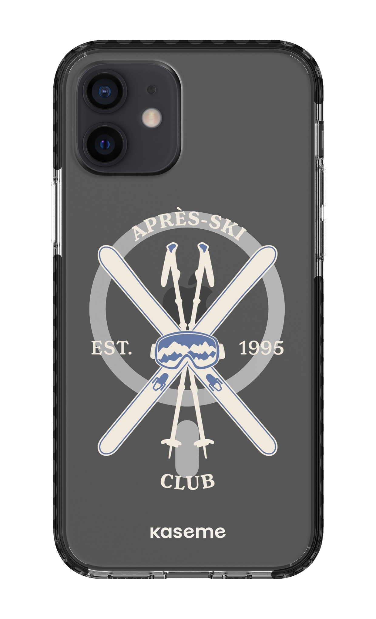 iPhone 12 Clear Case Magsafe - Black Off-Track Clear Case -