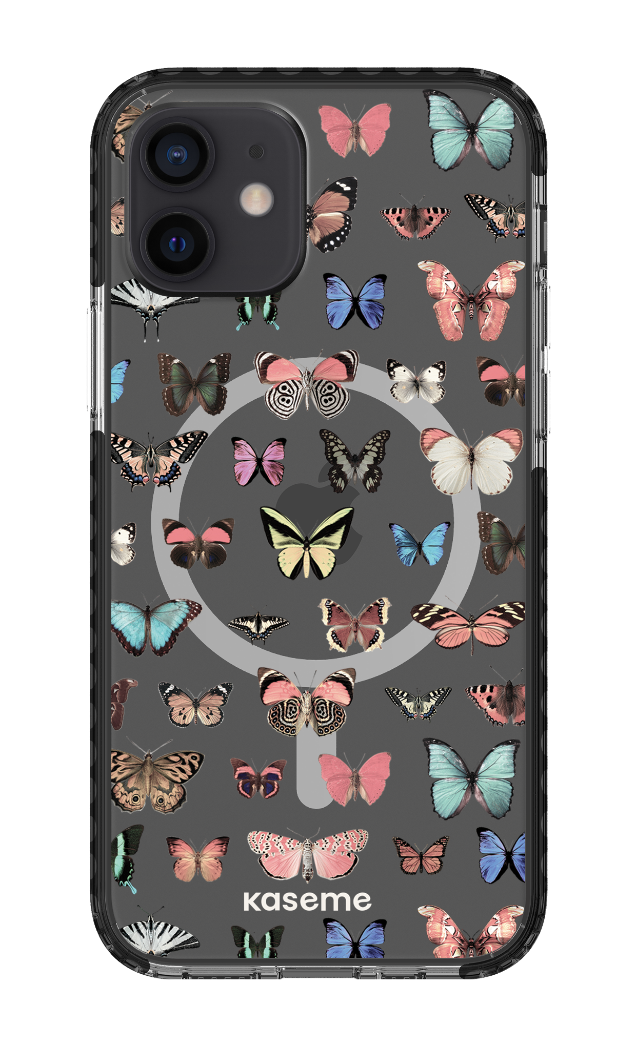 iPhone 12 Clear Case Magsafe - Black Paloma clear case -