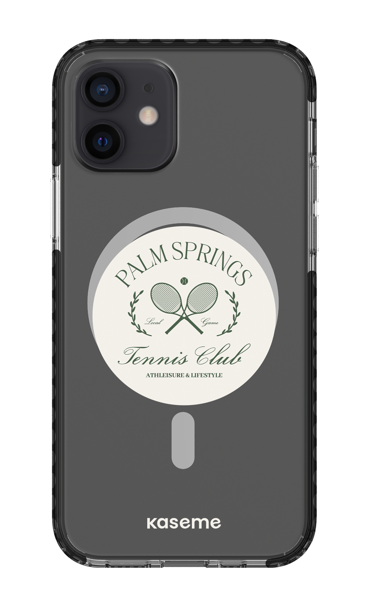 iPhone 12 Clear Case Magsafe - Black Serve it up Clear Case -