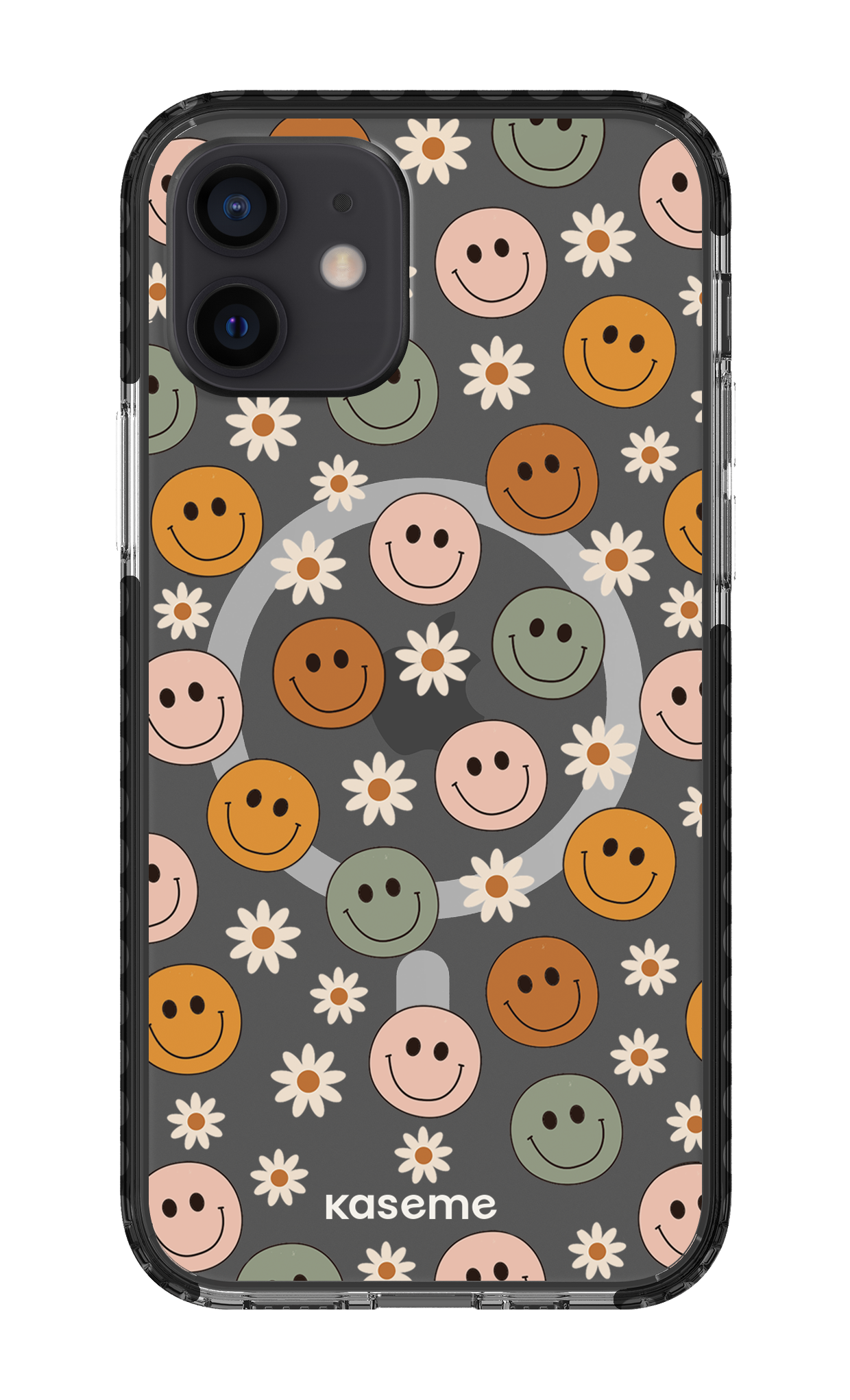 iPhone 12 Clear Case Magsafe - Black Smirk Clear Case -