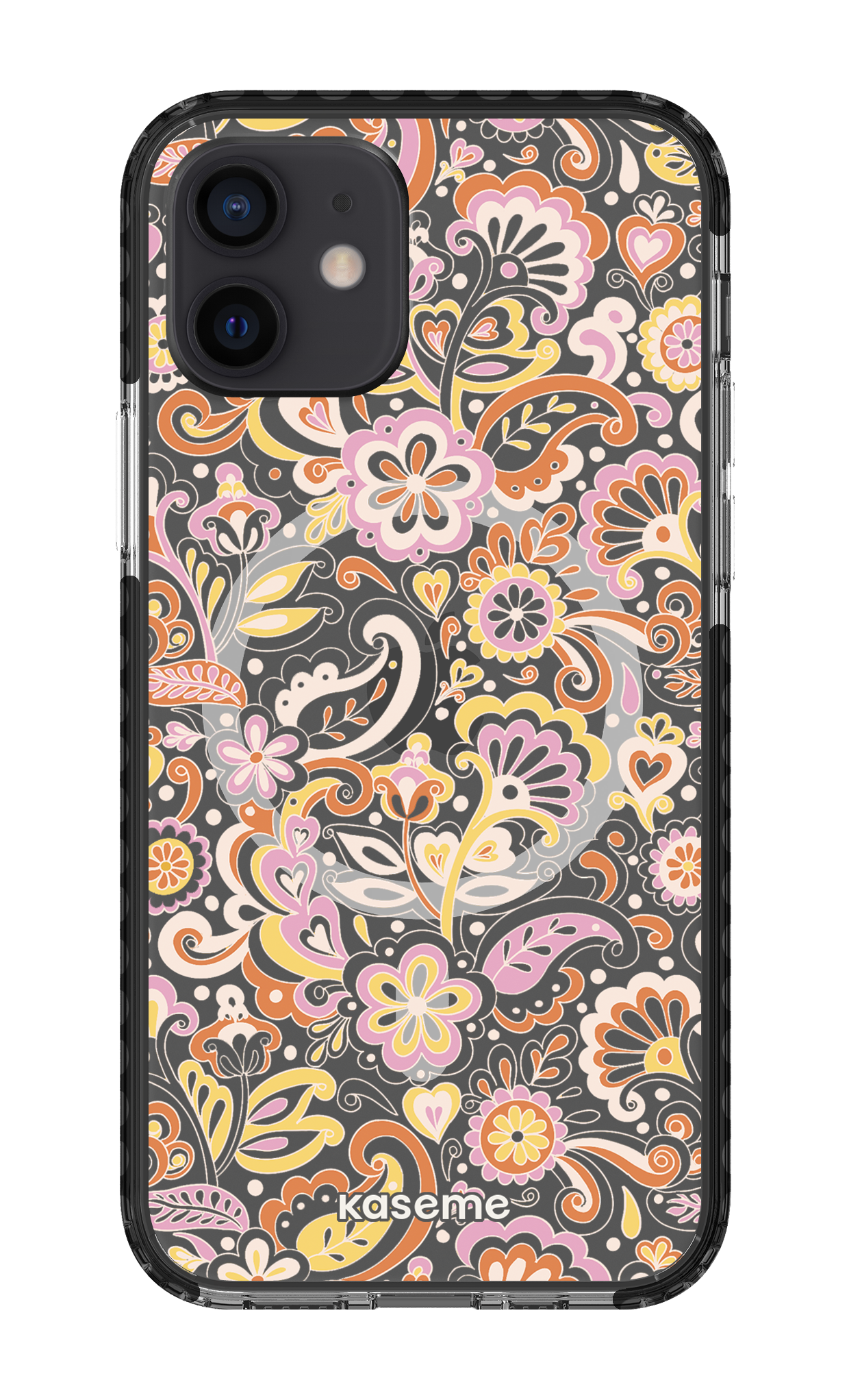 iPhone 12 Clear Case Magsafe - Black Sunbathe Clear Case -