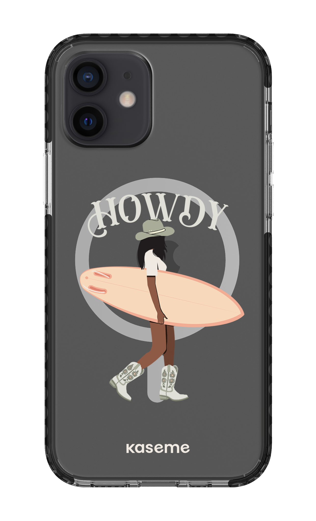 iPhone 12 Clear Case Magsafe - Black Westsea Green Clear Case -