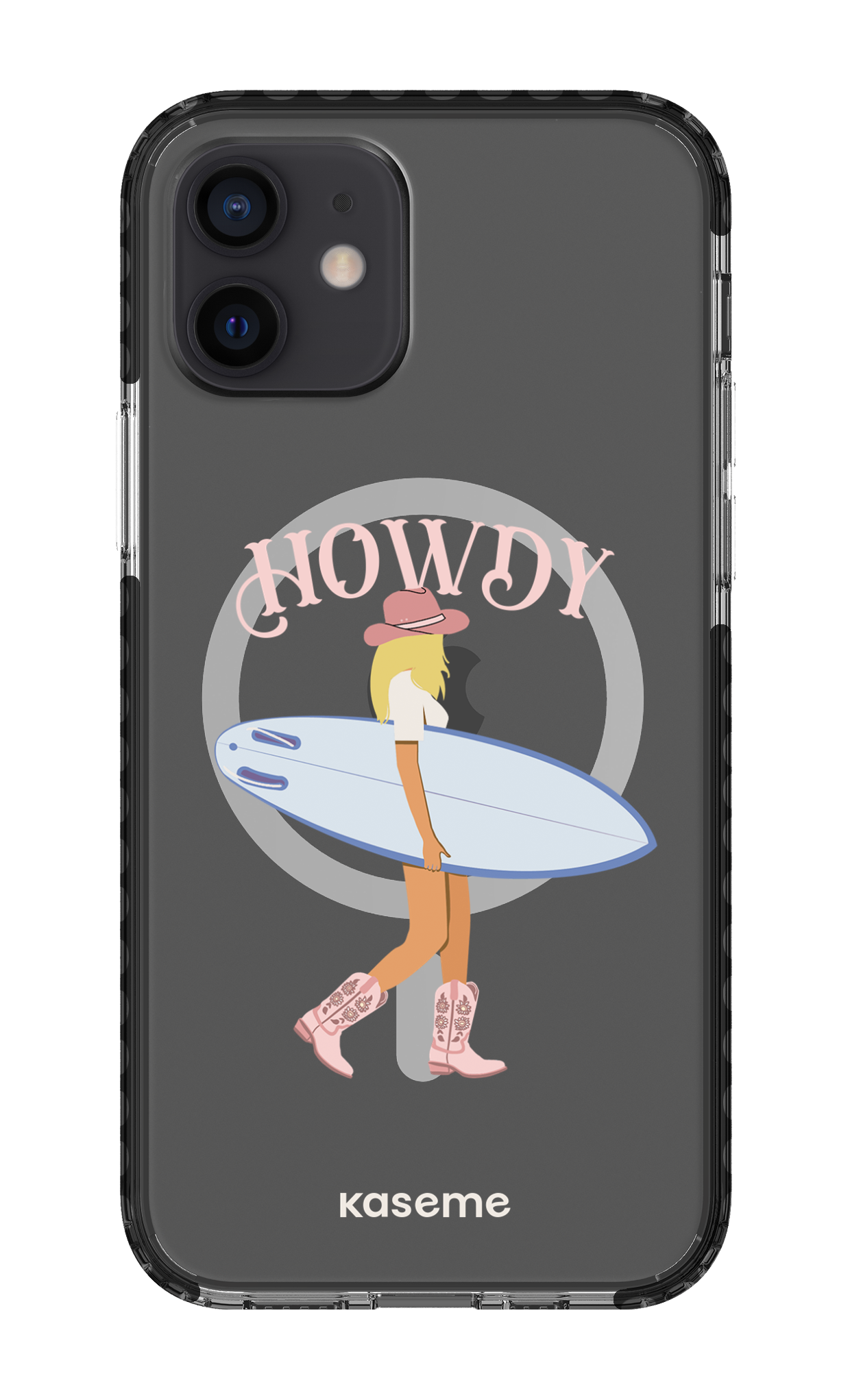 iPhone 12 Clear Case Magsafe - Black Westsea Pink Clear Case -