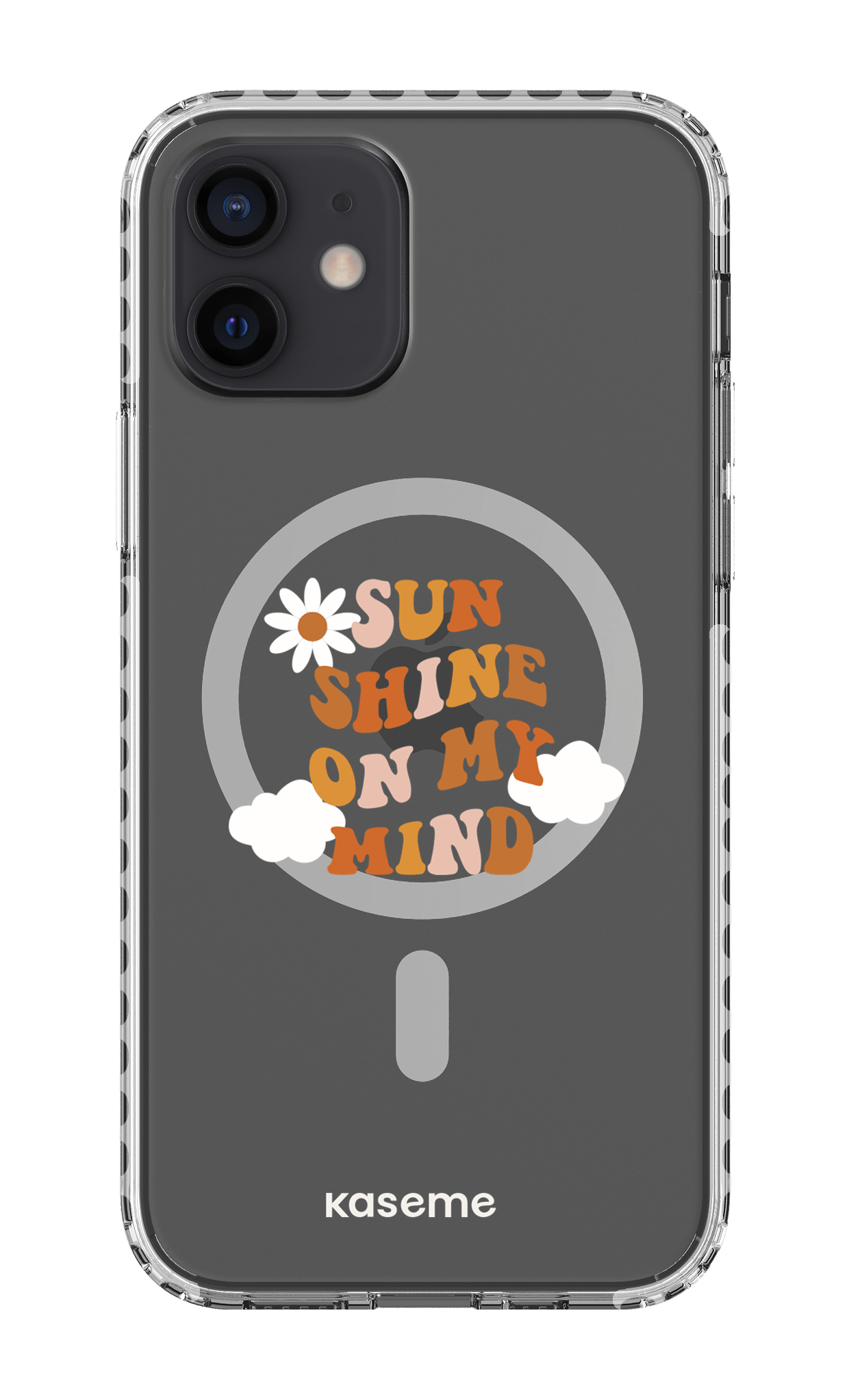 iPhone 12 Clear Case Magsafe - White Cheerful Clear Case -