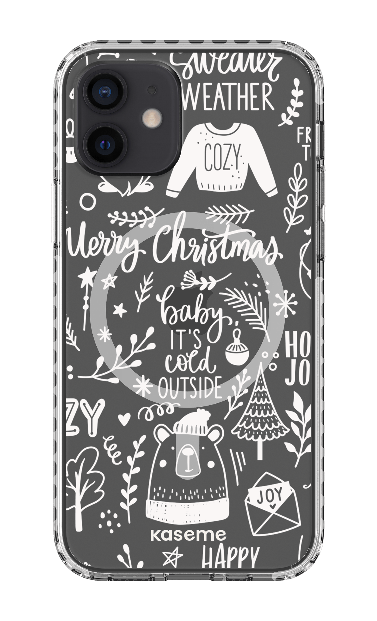 iPhone 12 Clear Case Magsafe - White Cold Nights Clear Case -