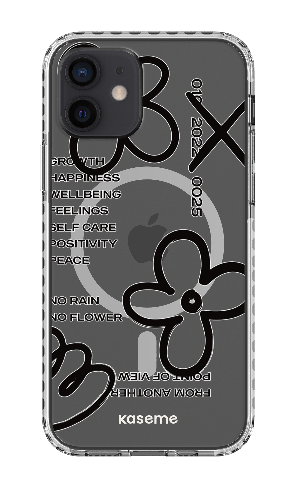 iPhone 12 Clear Case Magsafe - White Feelings black Clear Case -