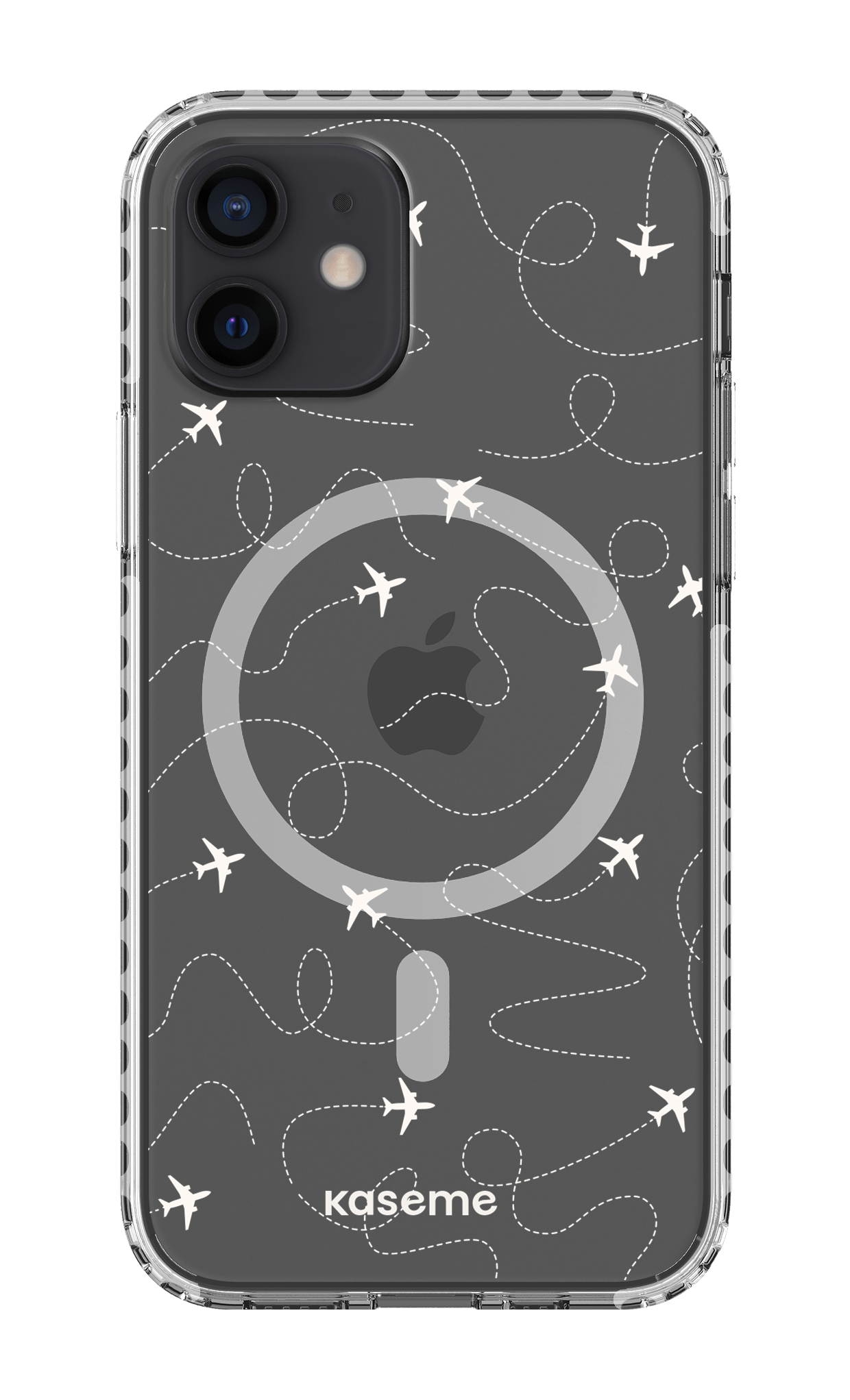 iPhone 12 Clear Case Magsafe - White Globetrotter Clear Case -