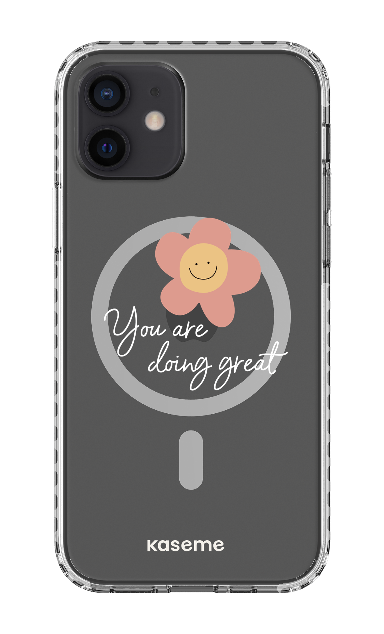 iPhone 12 Clear Case Magsafe - White Keep going Clear Case -