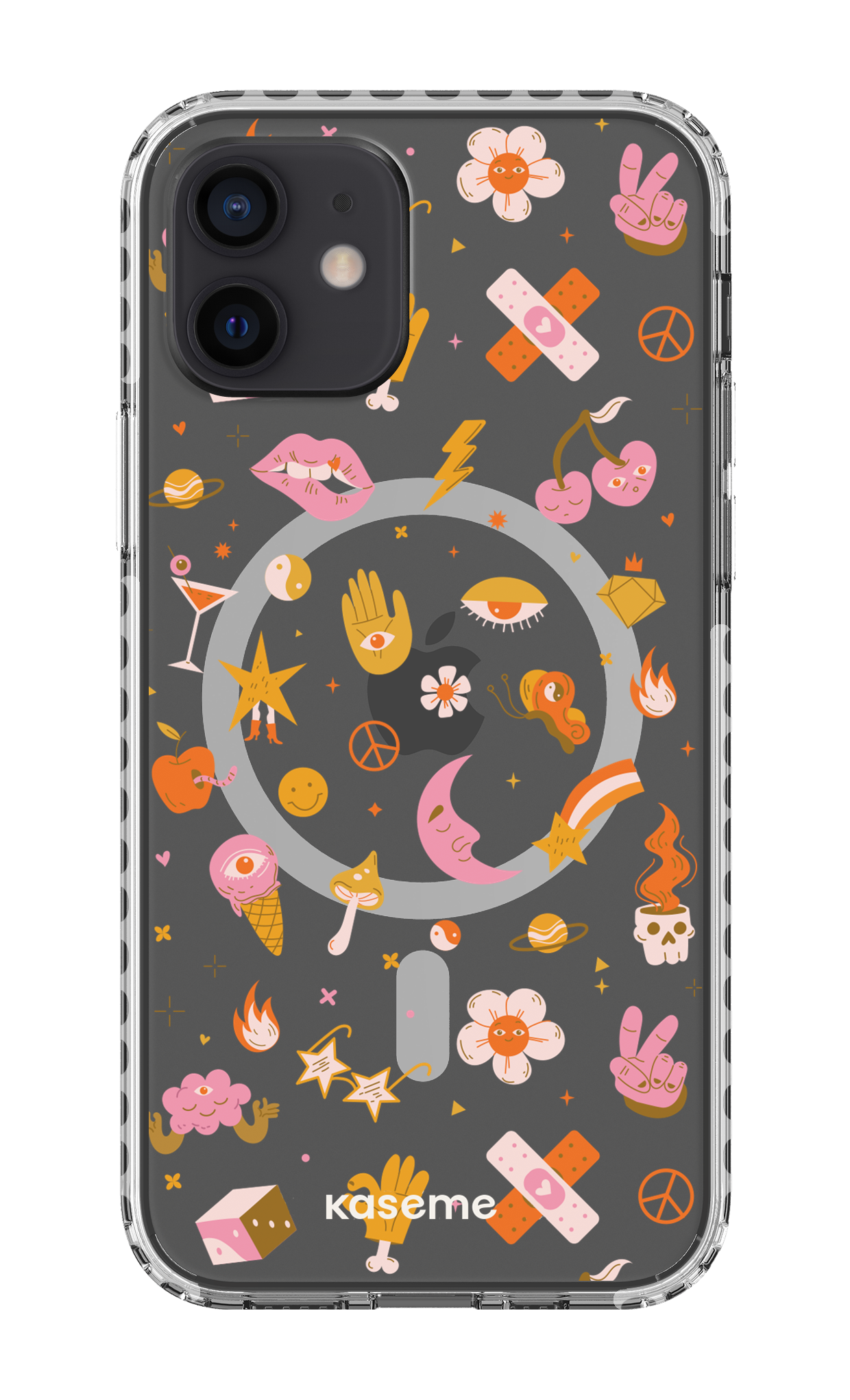 iPhone 12 Clear Case Magsafe - White Psycho Clear Case -