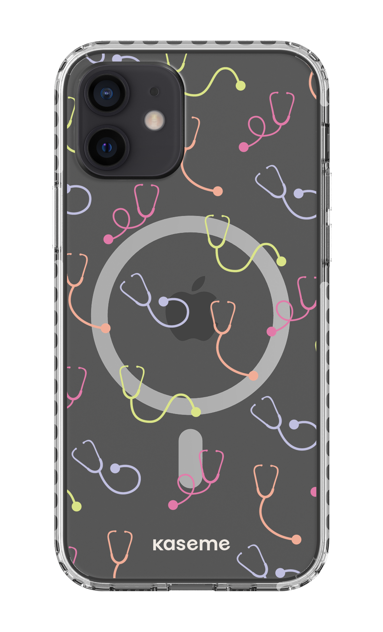 iPhone 12 Clear Case Magsafe - White Pulse Clear Case -