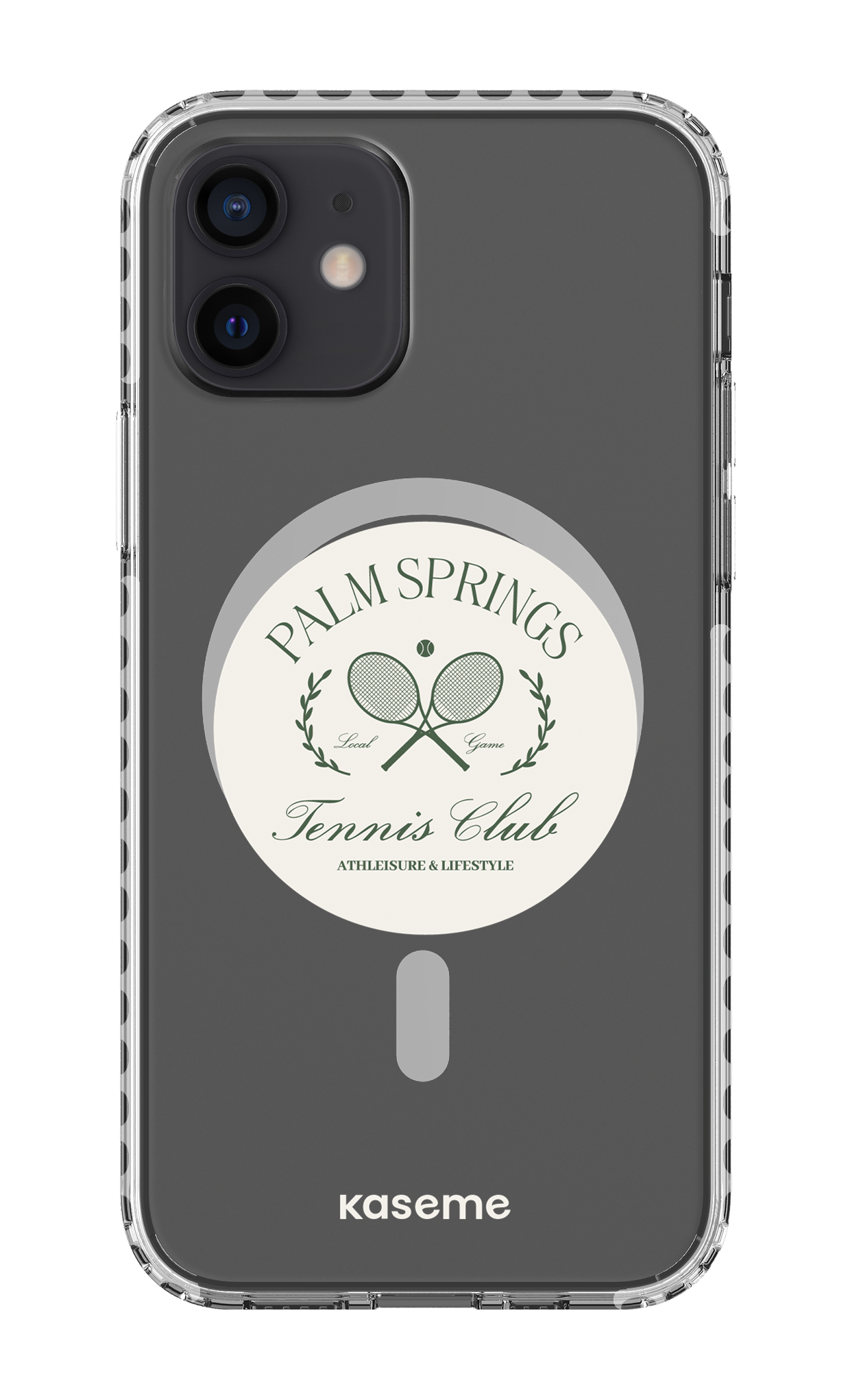 iPhone 12 Clear Case Magsafe - White Serve it up Clear Case -