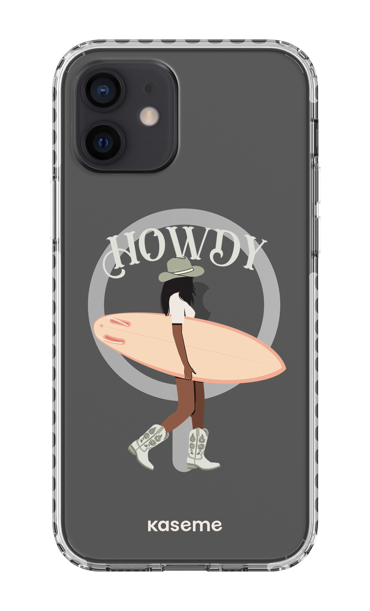 iPhone 12 Clear Case Magsafe - White Westsea Green Clear Case -