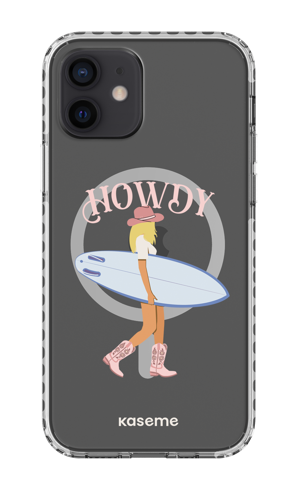 iPhone 12 Clear Case Magsafe - White Westsea Pink Clear Case -