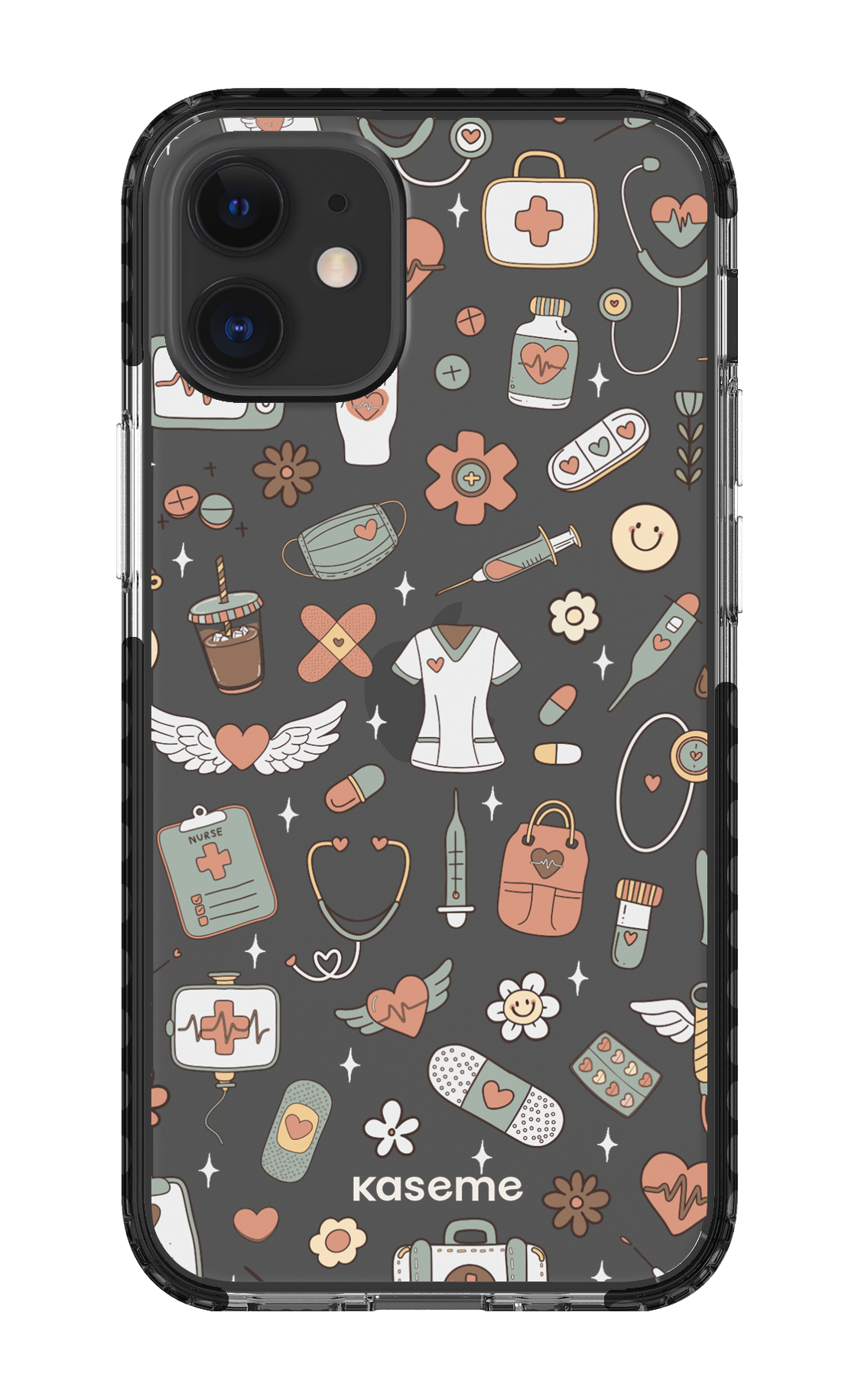 iPhone 12 Mini Clear Case - Black Code Clear Case -