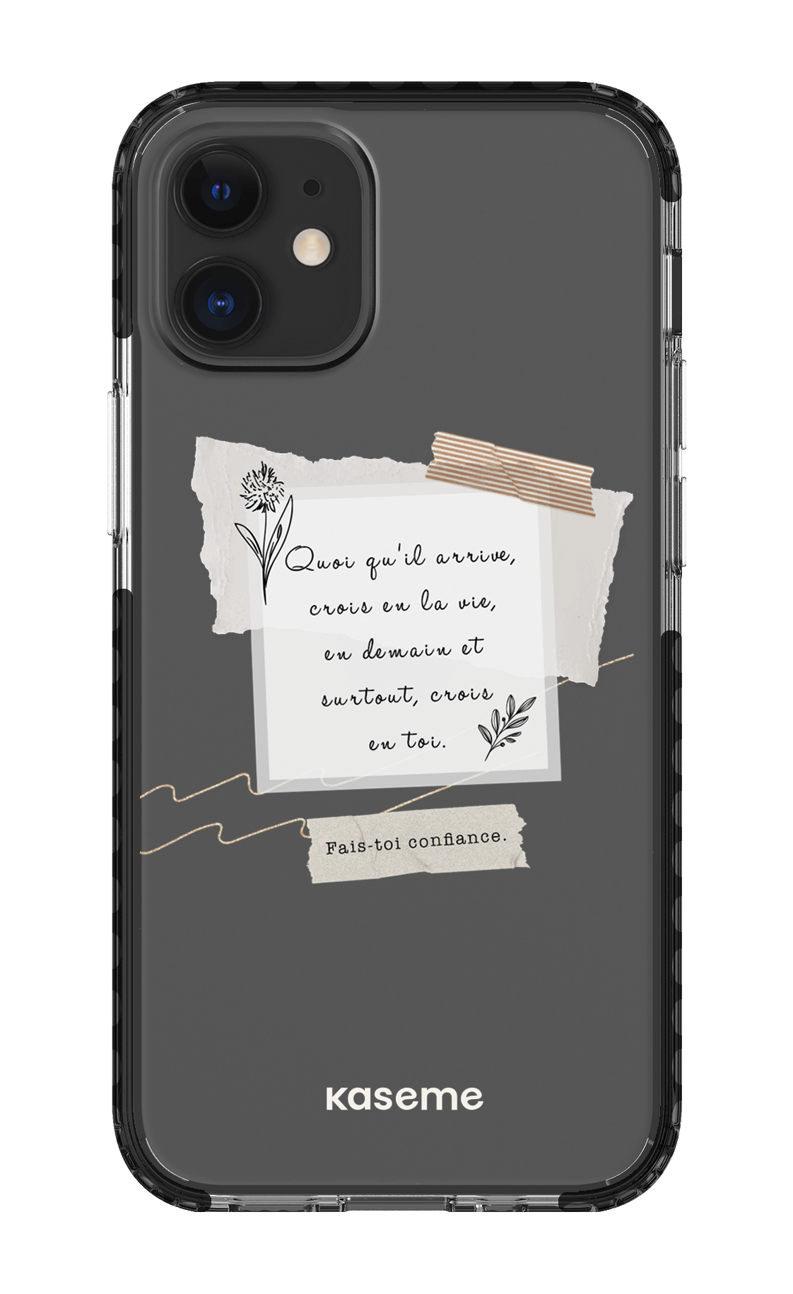 iPhone 12 Mini Clear Case - Black Foi Clear Case -