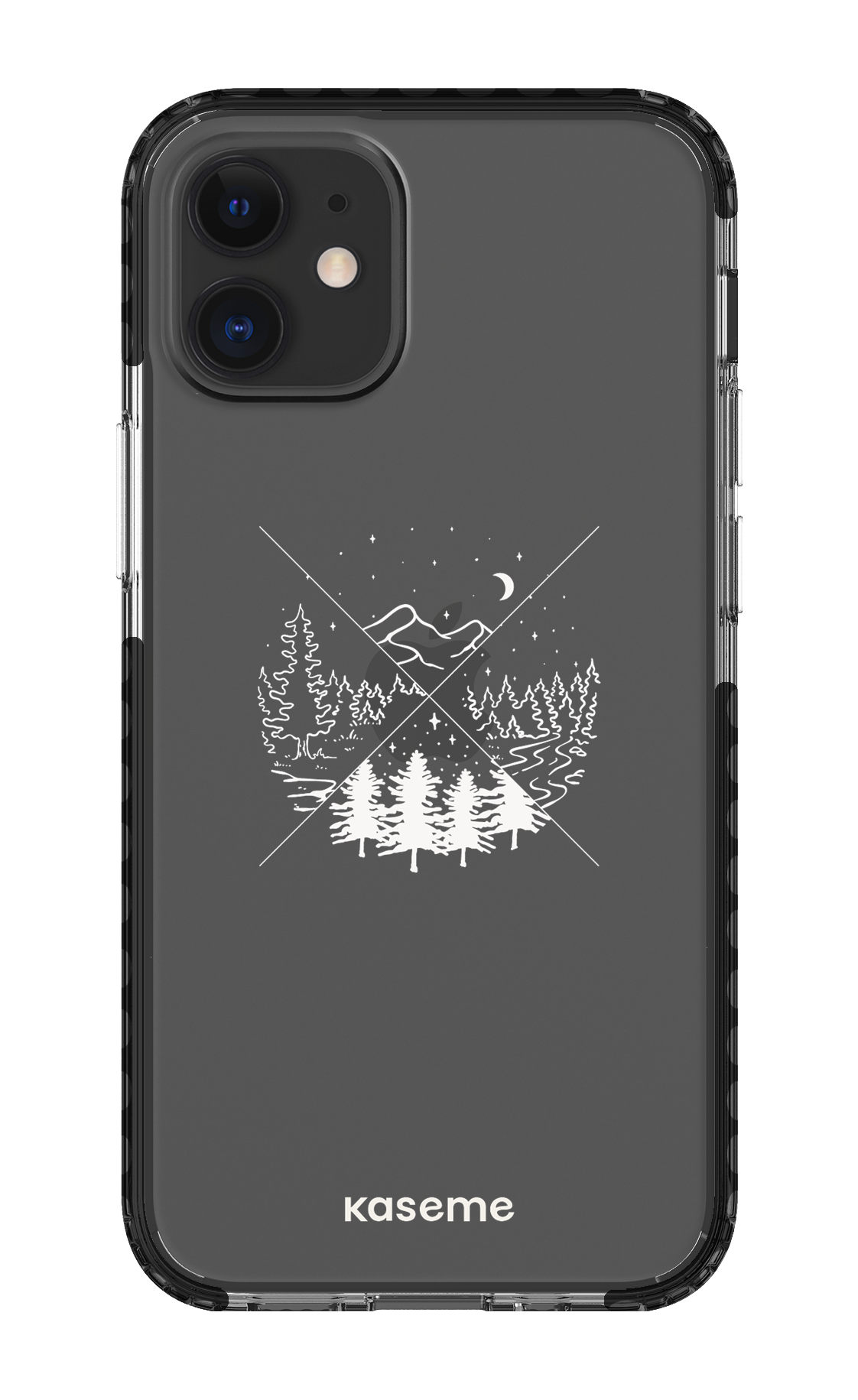 iPhone 12 Mini Clear Case - Black Hike Clear Case -