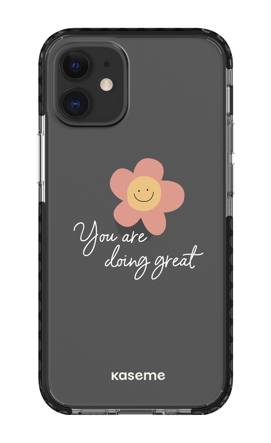 iPhone 12 Mini Clear Case - Black Keep going Clear Case -