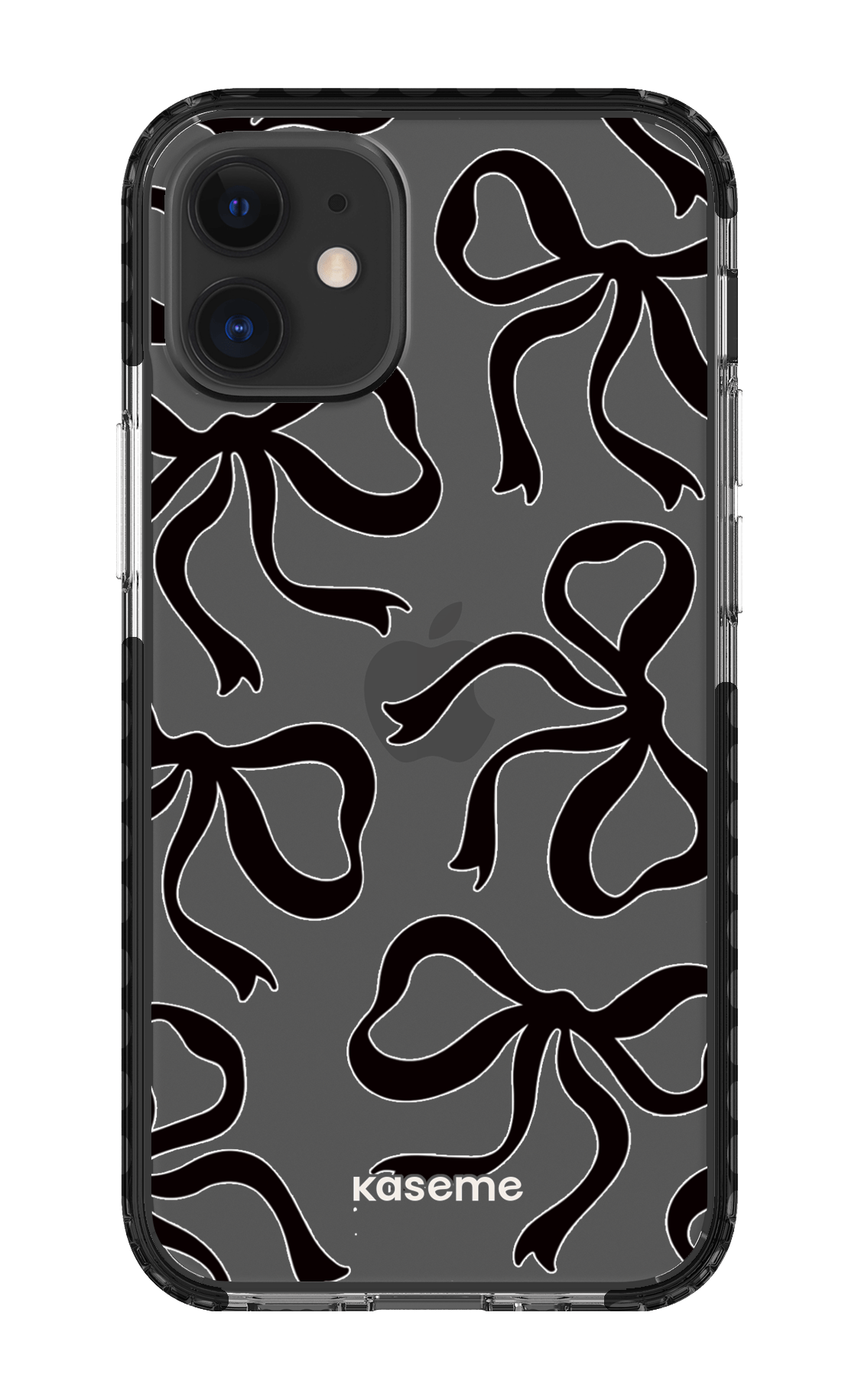 iPhone 12 Mini Clear Case - Black Lace Black Clear Case -