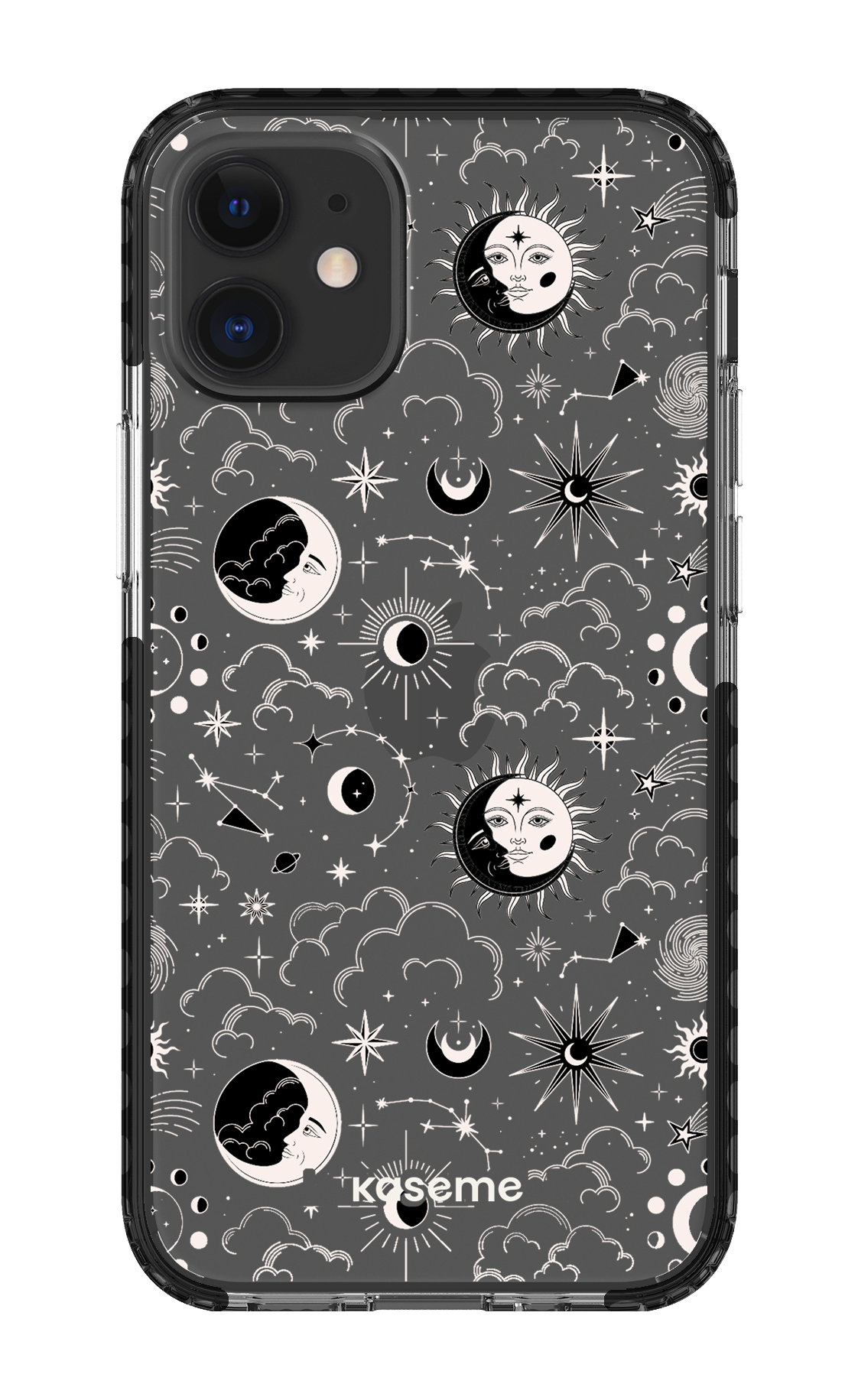 iPhone 12 Mini Clear Case - Black Milky Way White Clear Case -