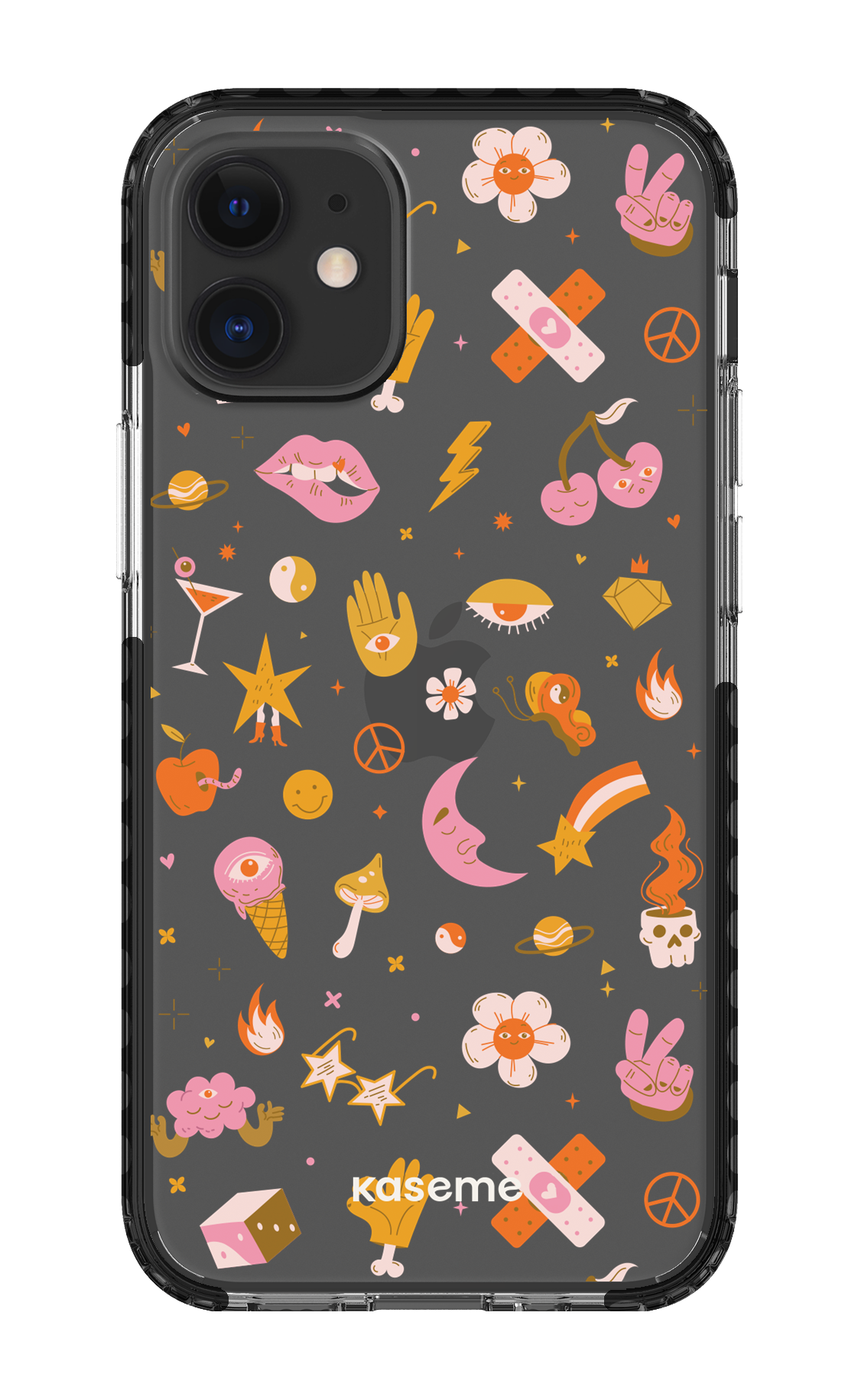 iPhone 12 Mini Clear Case - Black Psycho Clear Case -