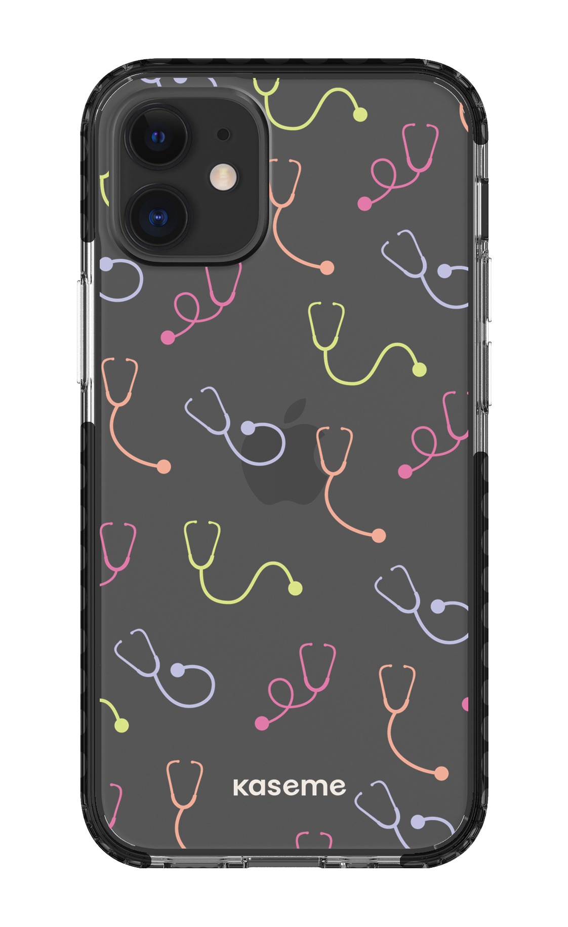 iPhone 12 Mini Clear Case - Black Pulse Clear Case -