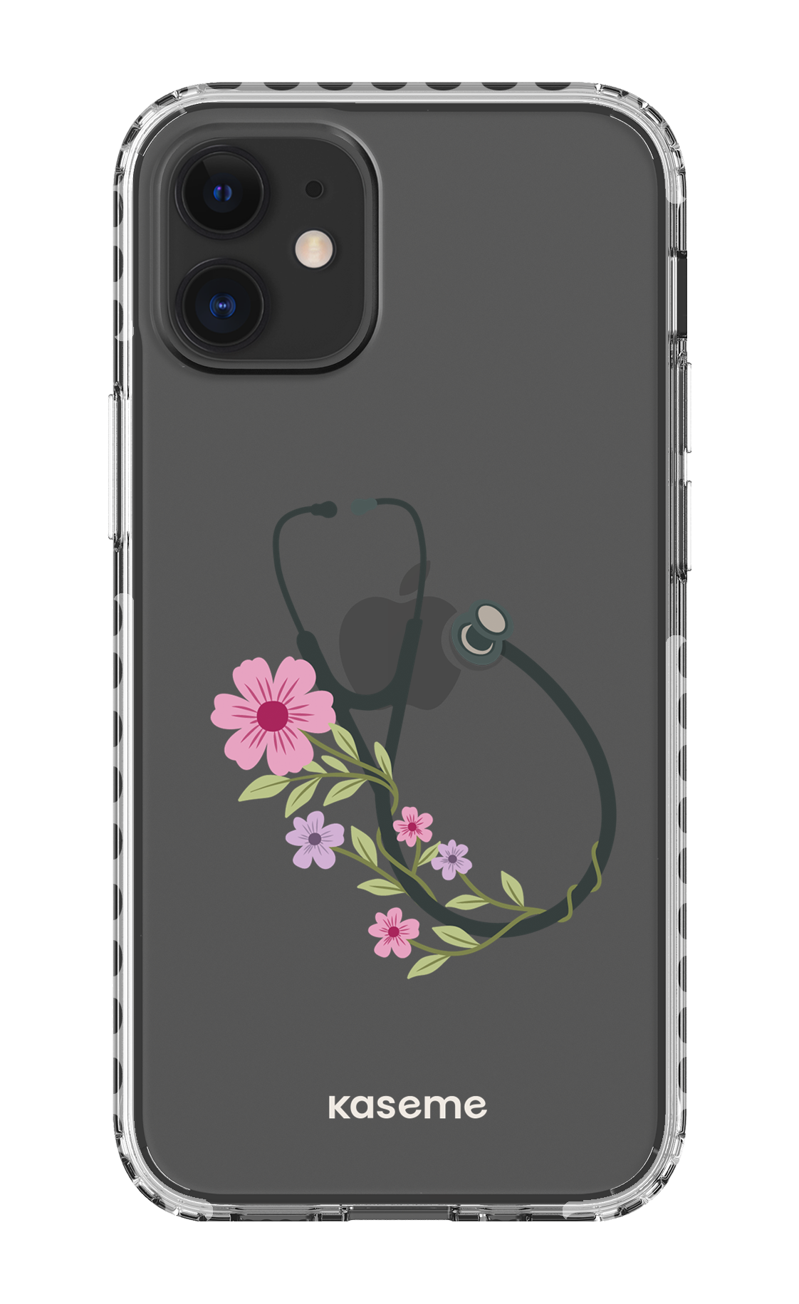 iPhone 12 Mini Clear Case - White Blossom Beat Clear Case -